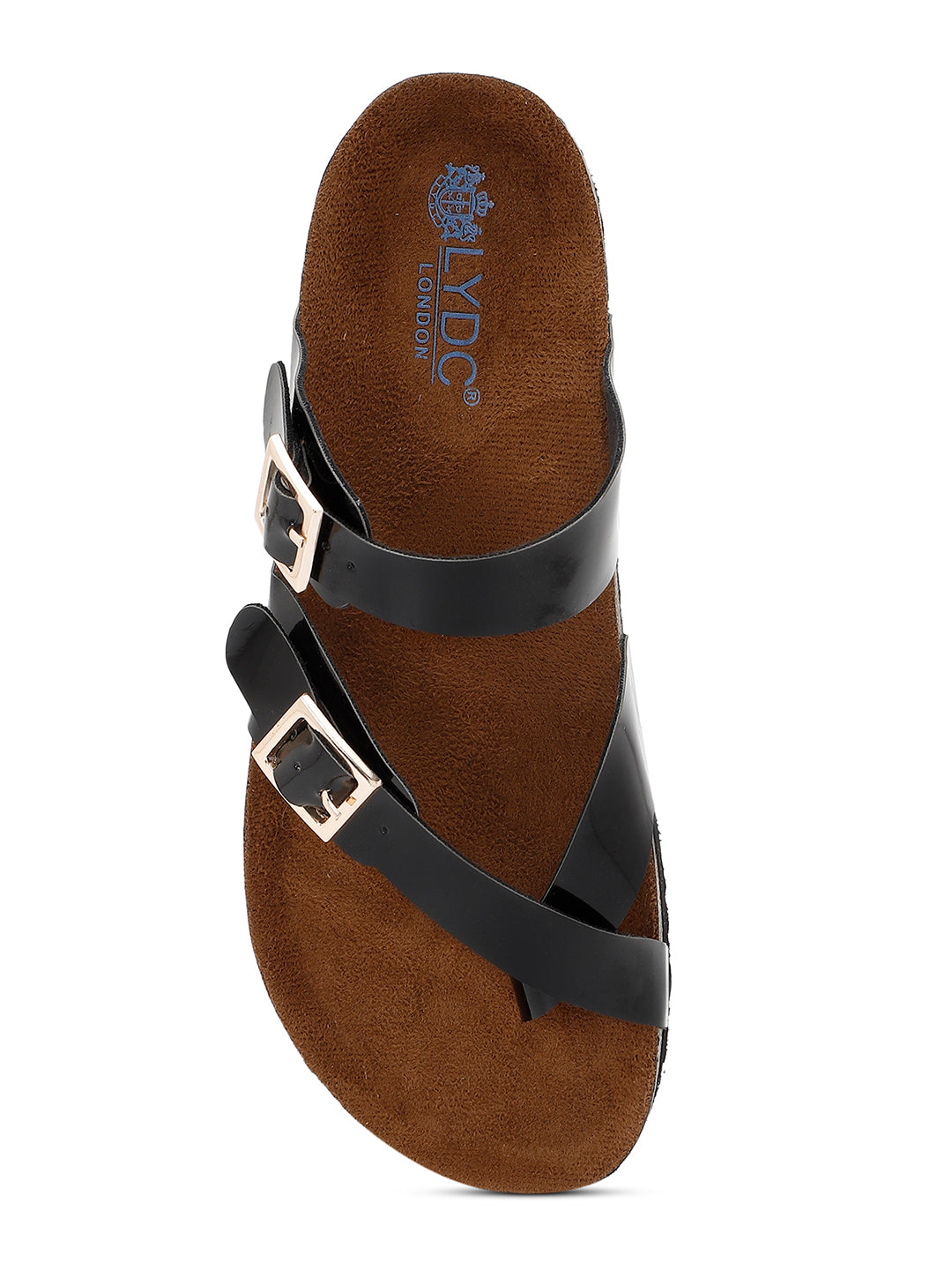 Black Patent Sandals for Women - Soho