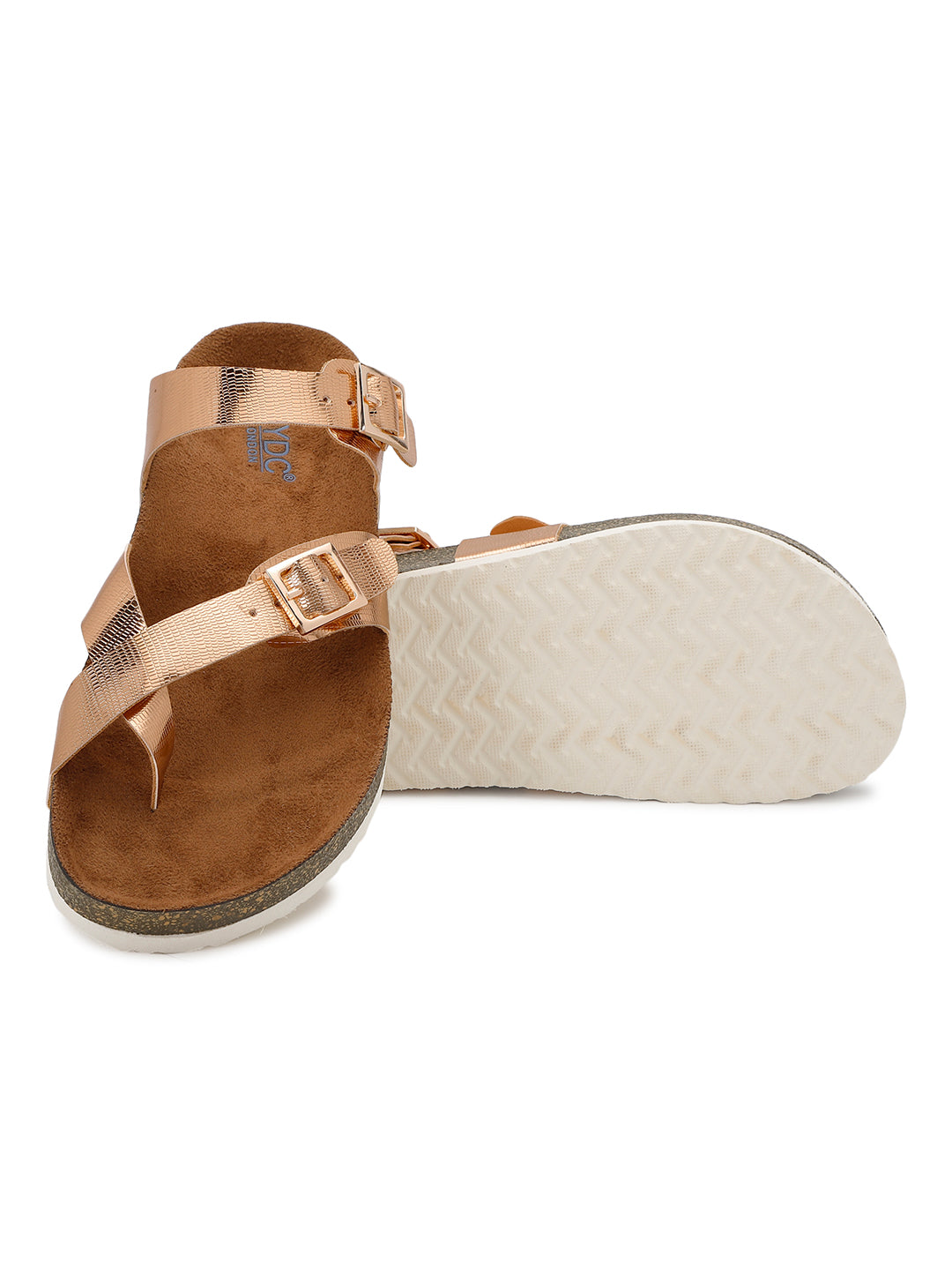Rose gold L Grain Sandals for Women - Soho