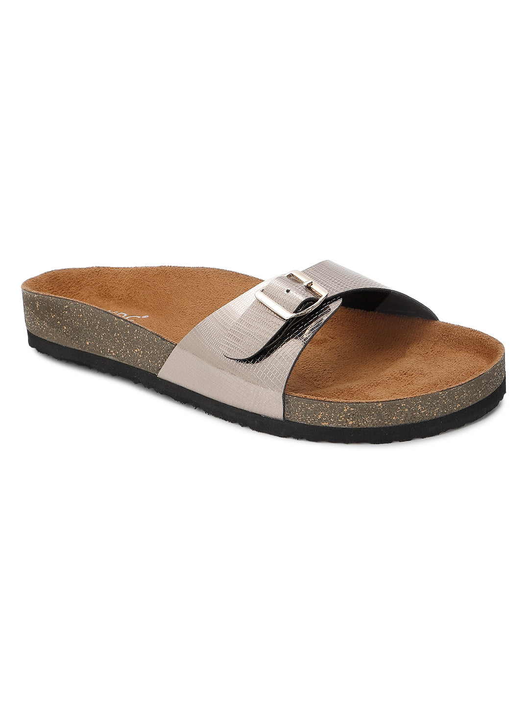Gunmetal L Grain Sandals for Women - Camden