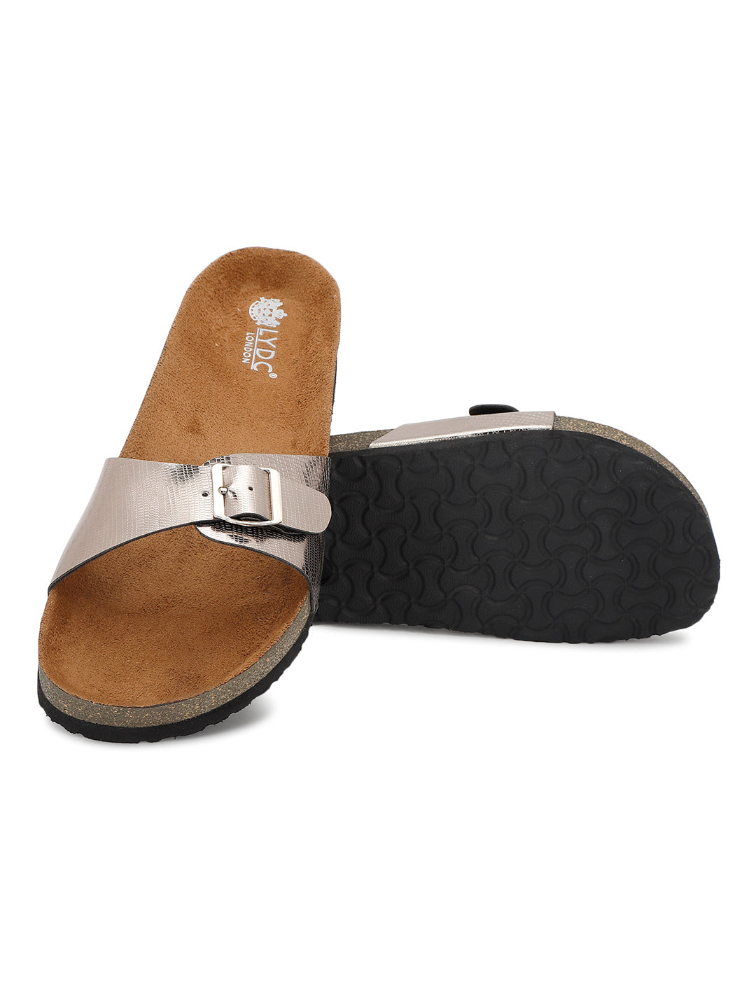 Gunmetal L Grain Sandals for Women - Camden
