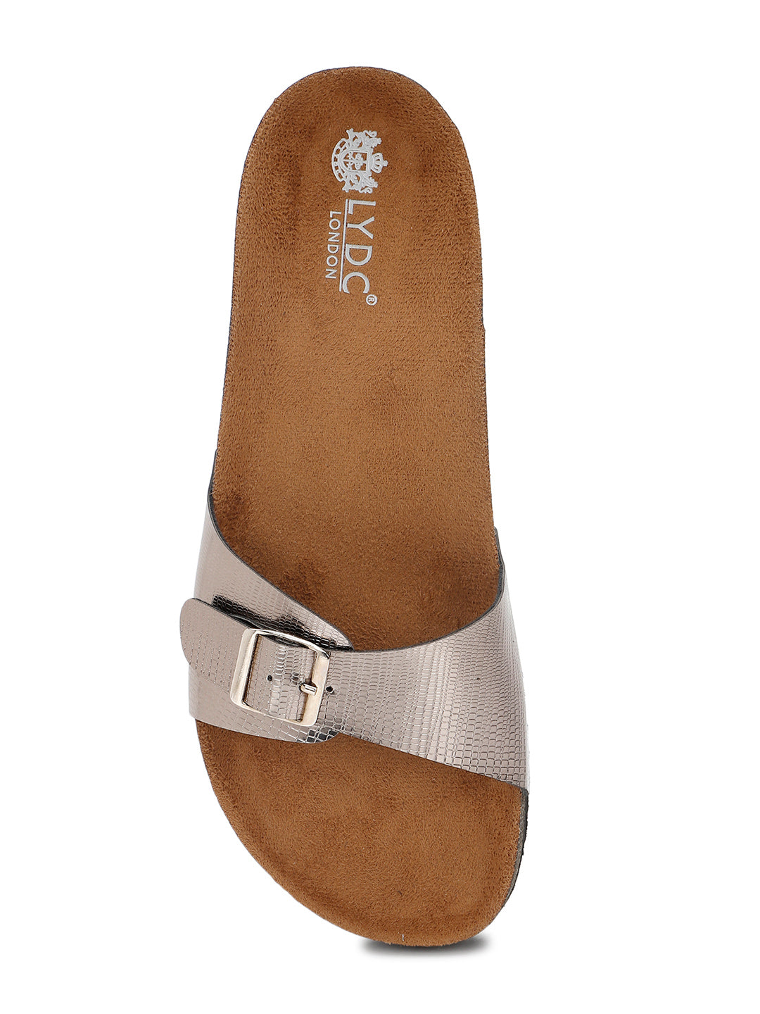 Gunmetal L Grain Sandals for Women - Camden