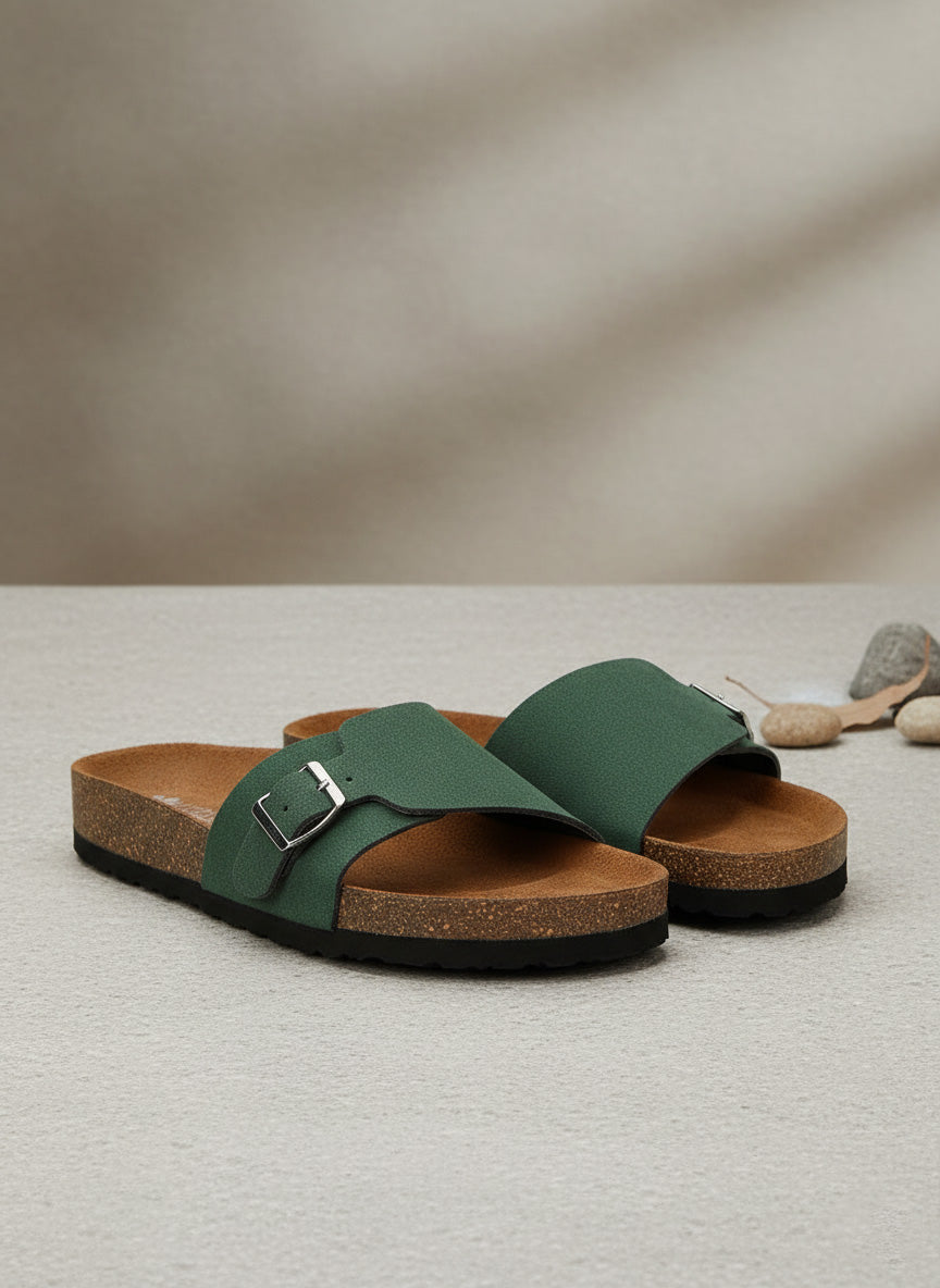 Green Suede Sandals for Women - Bristol