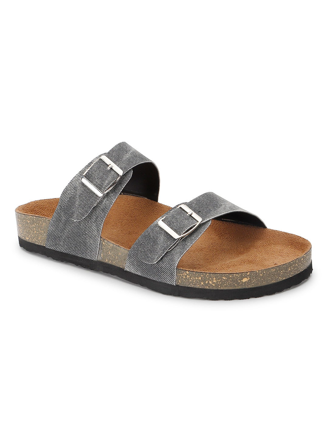 Black Denim Sandals for Women - Victoria