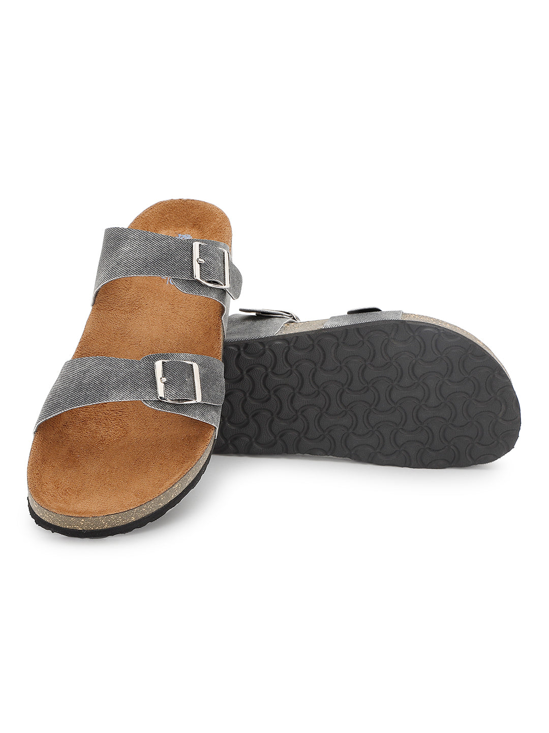 Black Denim Sandals for Women - Victoria