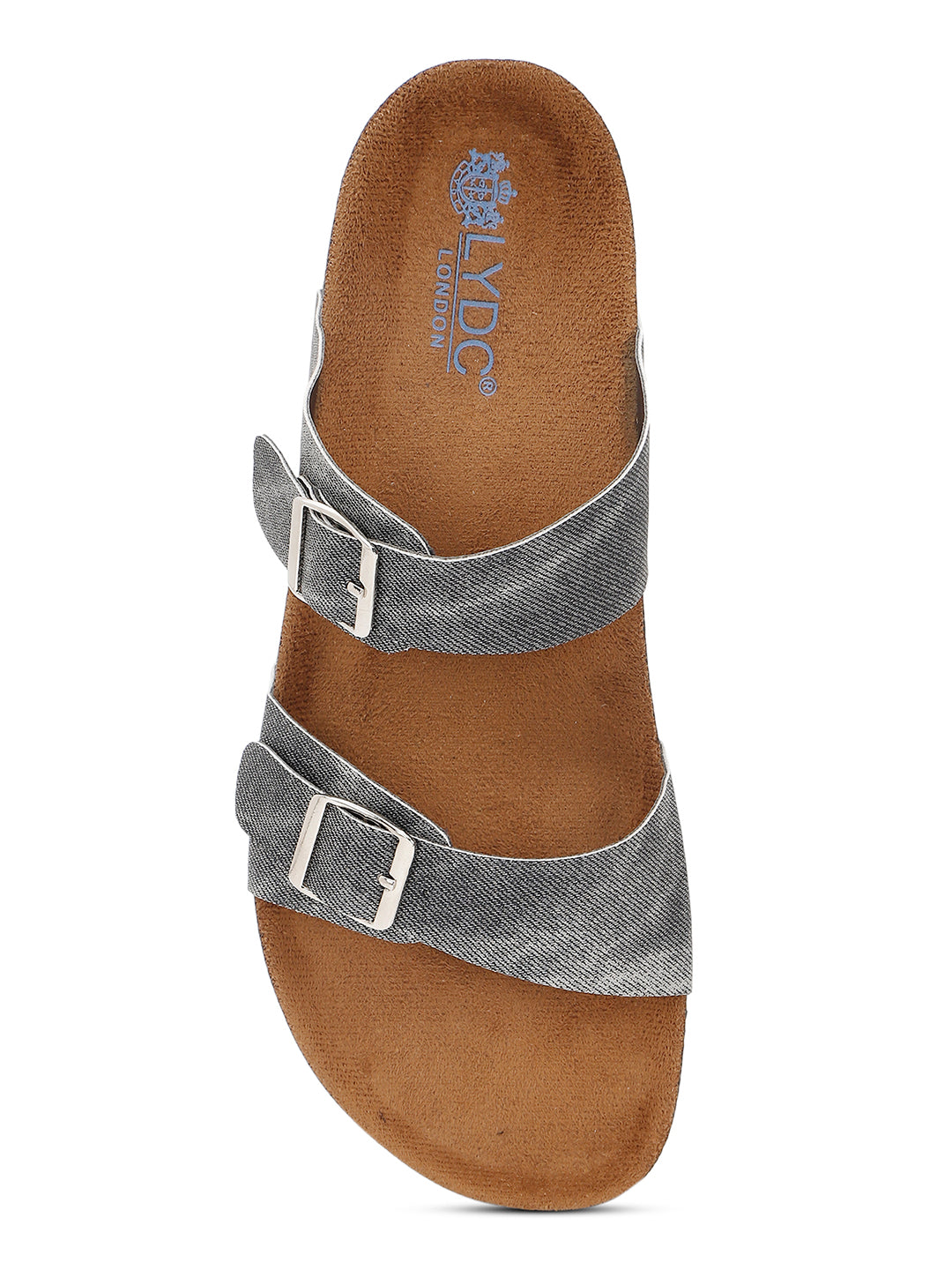 Black Denim Sandals for Women - Victoria