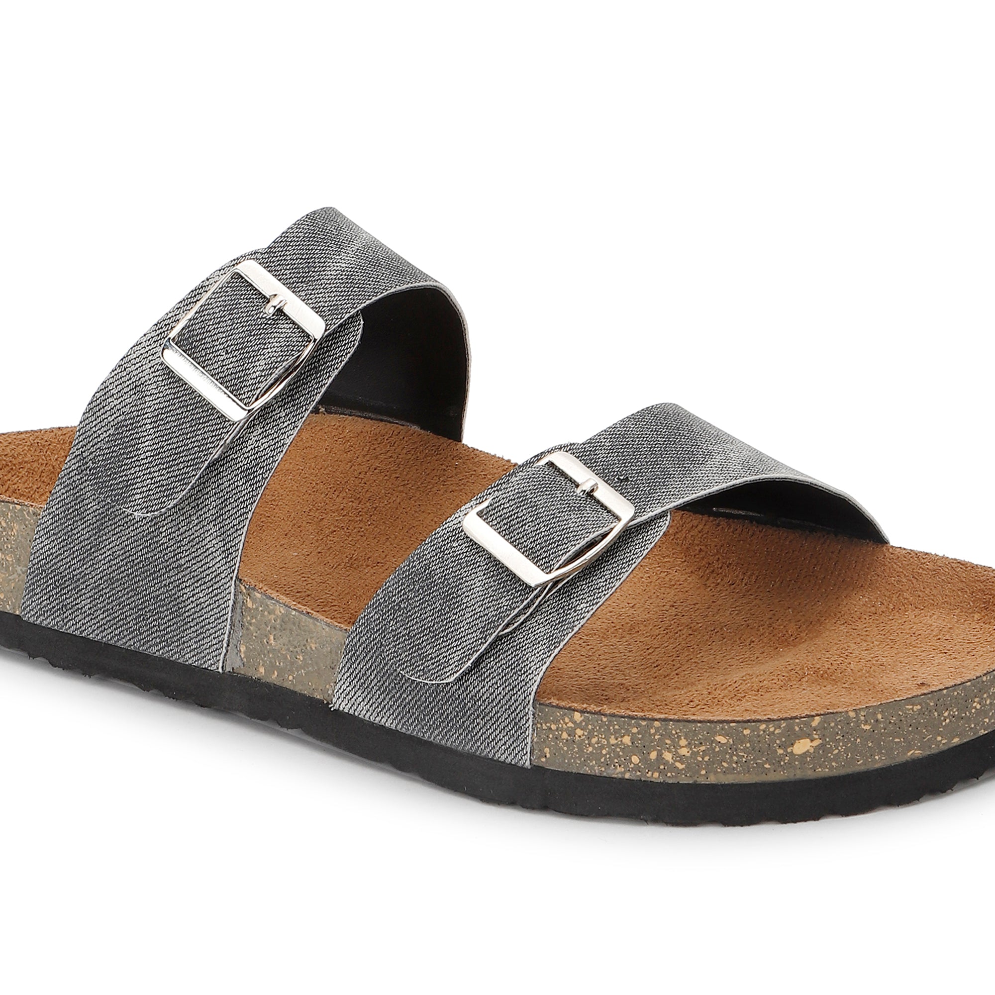 Black Denim Sandals for Women - Victoria