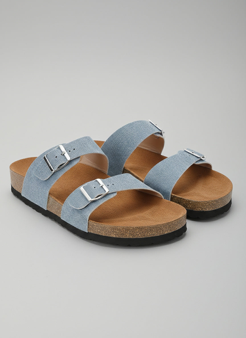 Blue Denim Sandals for Women - Victoria
