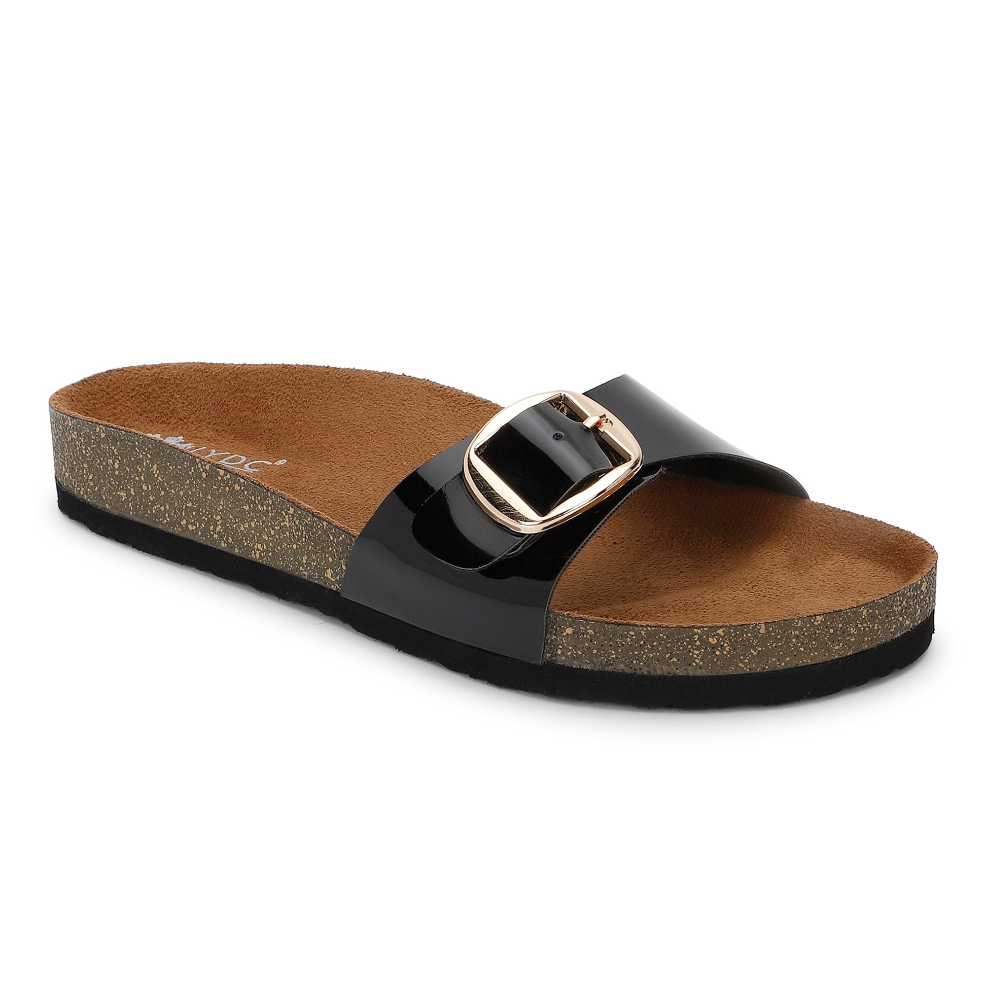 Black Patent Sandals for Women - Brighton
