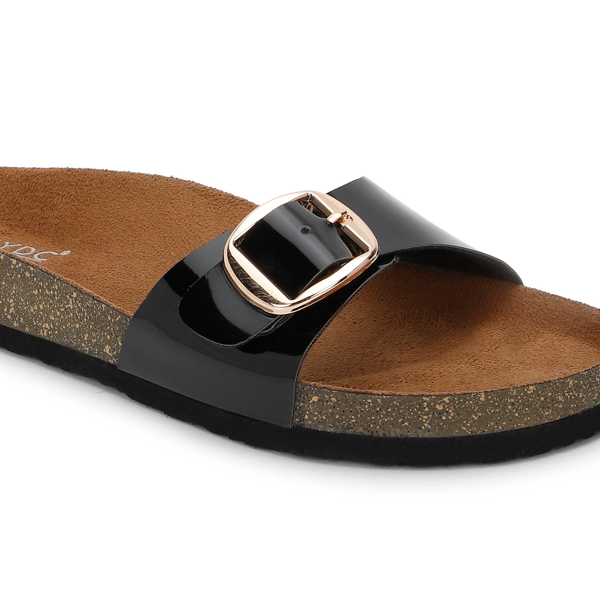 Black Patent Sandals for Women - Brighton