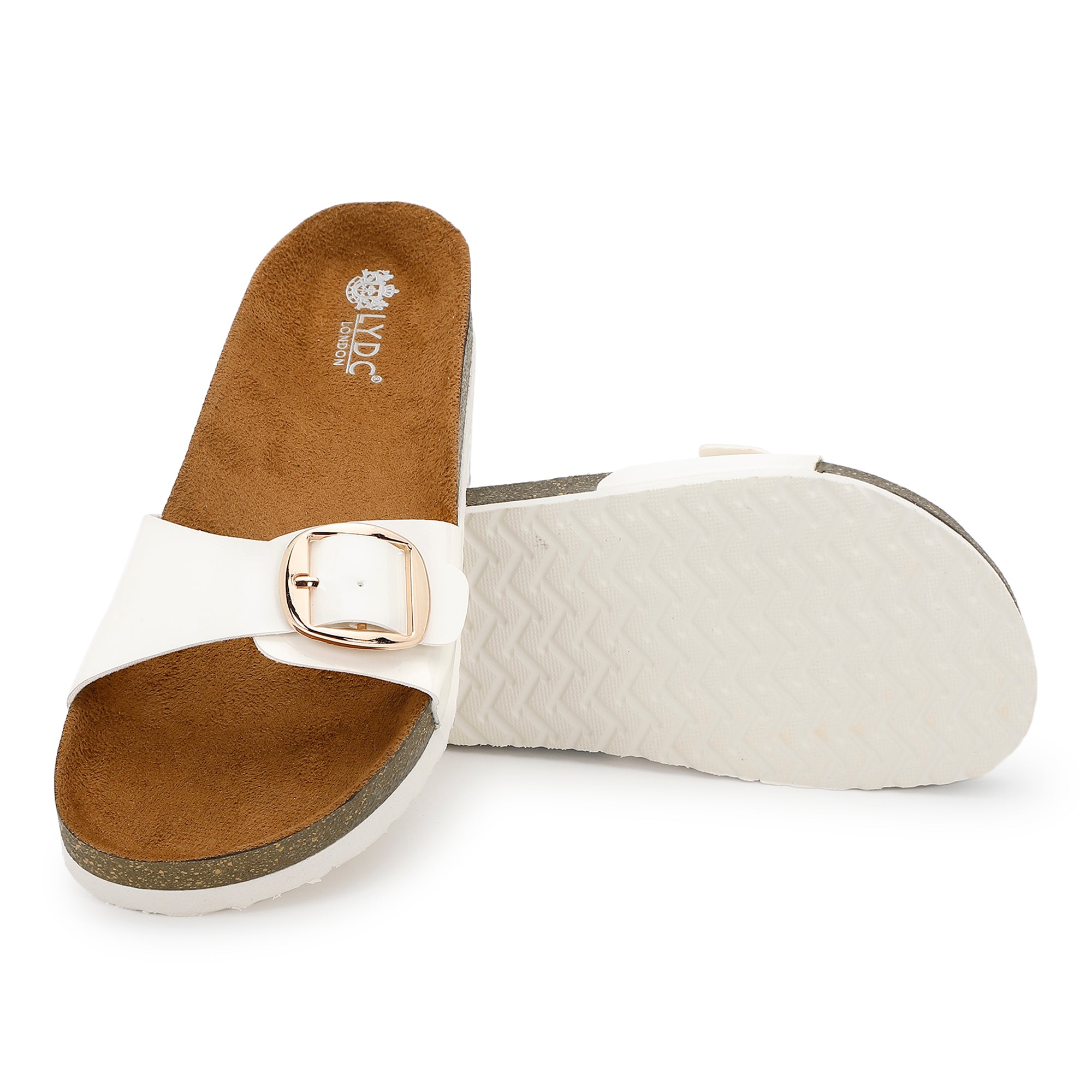 White Patent Sandals for Women - Brighton