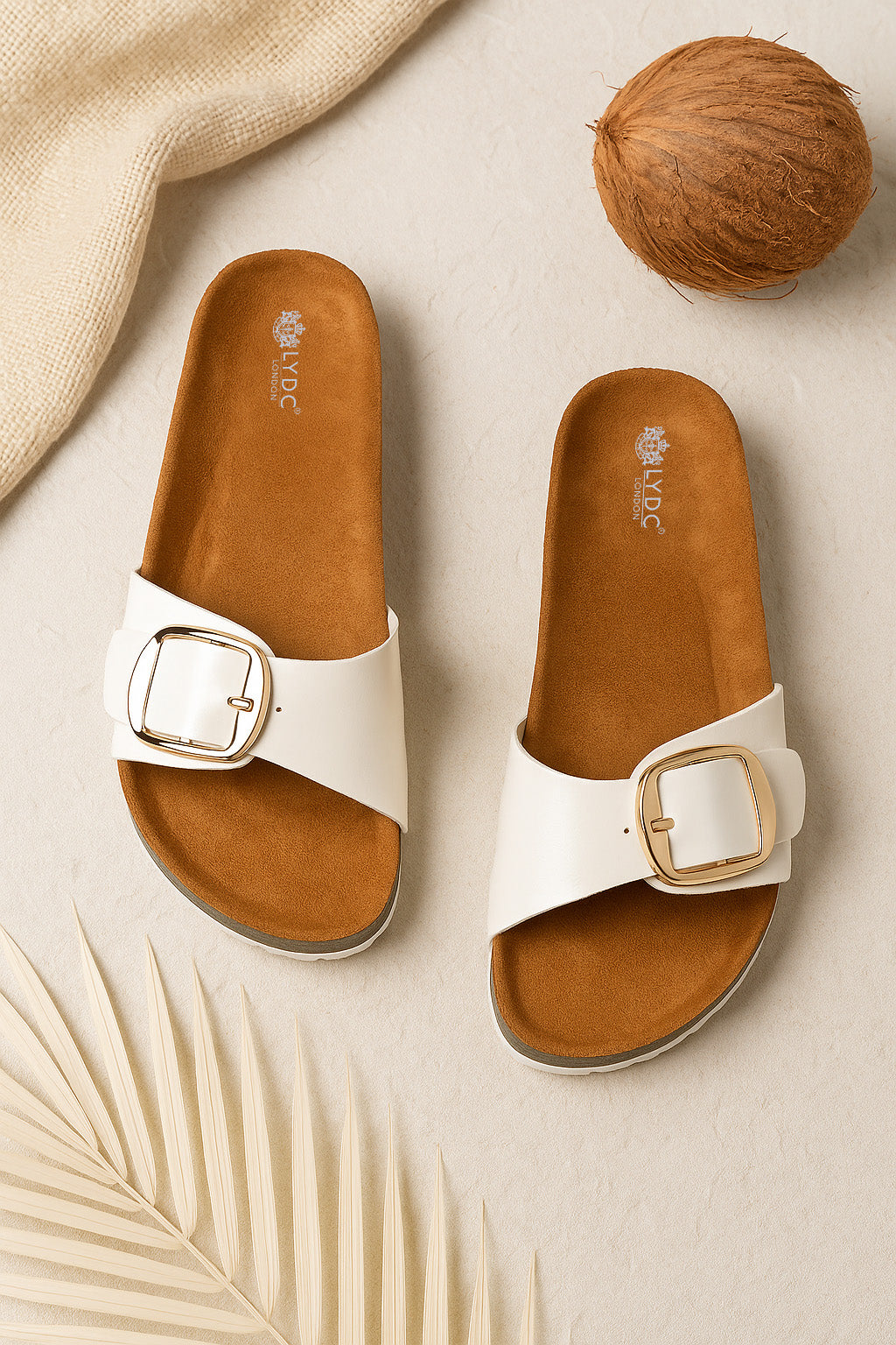 White Patent Sandals for Women - Brighton