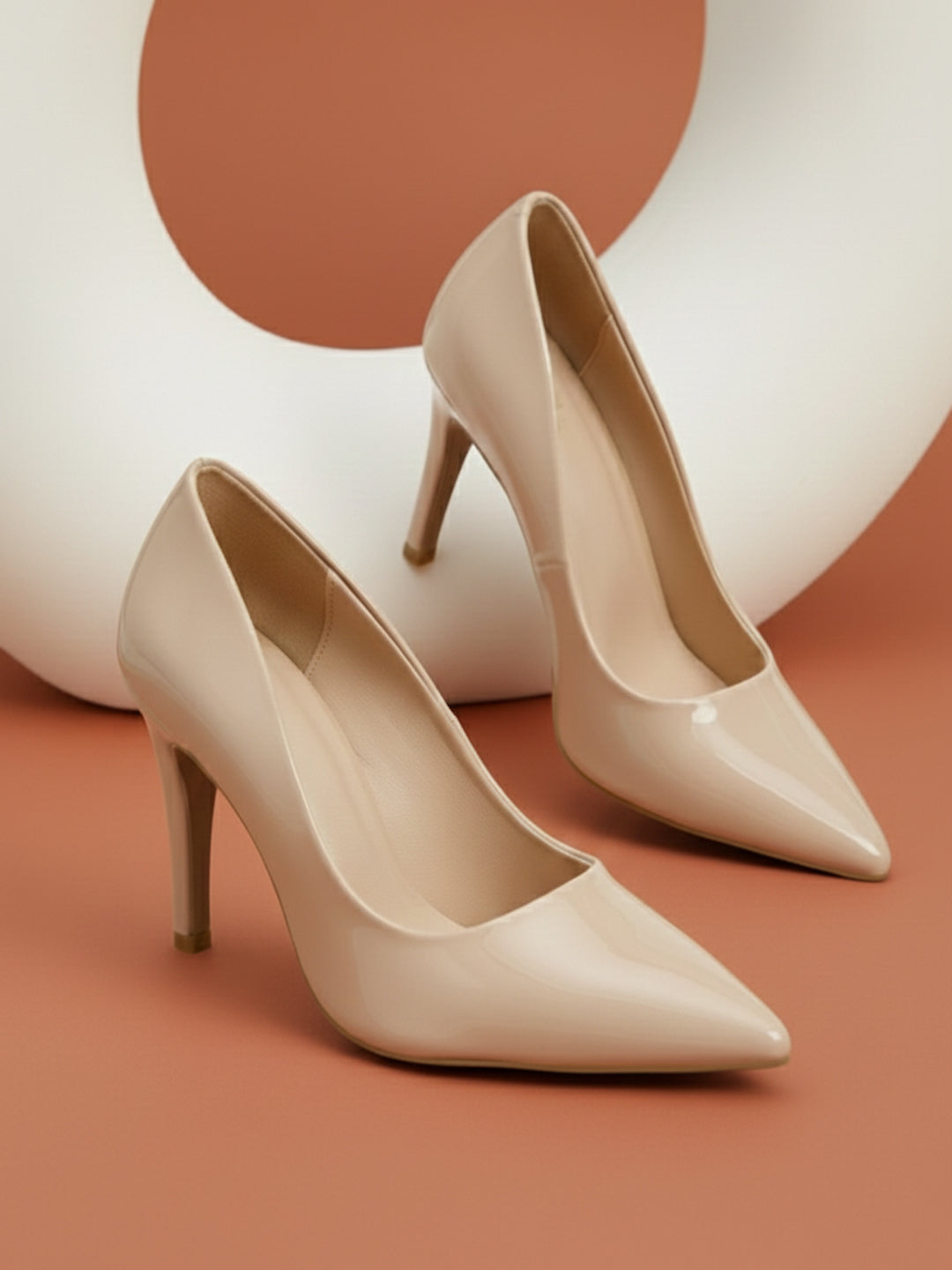 Beige Stiletto Pump Heels for women