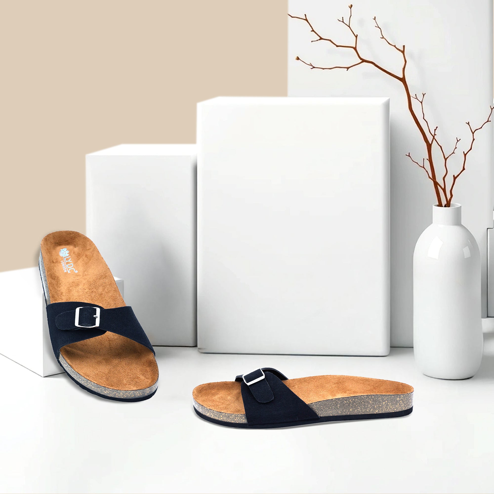 Black Suede Sandals for Women - Camden