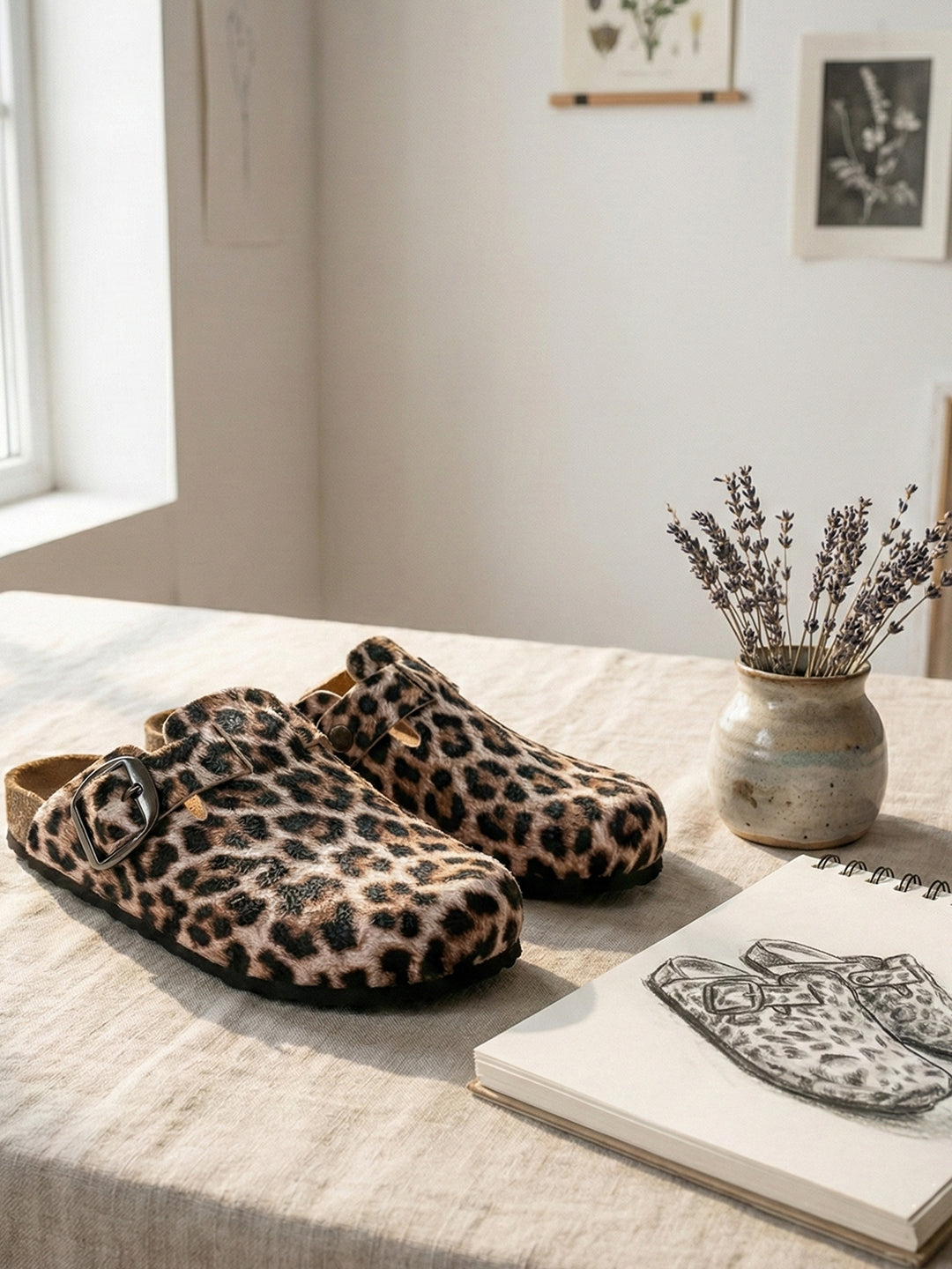 Brixton Leopard Print Clogs Sandals for Women