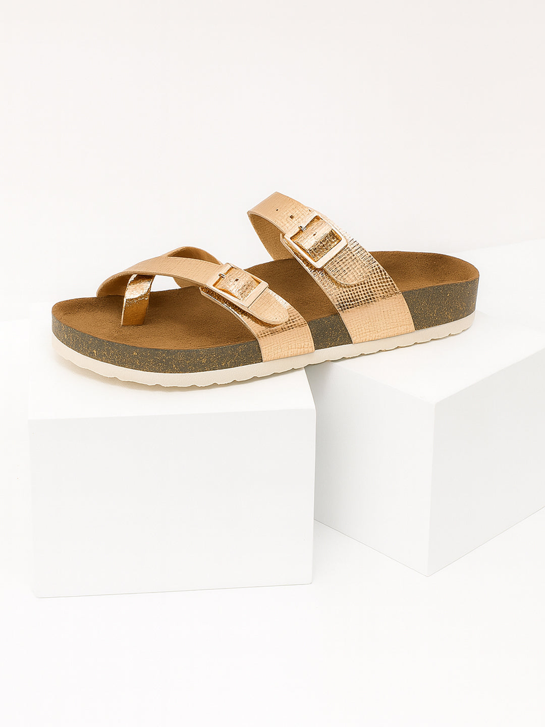 Rose gold L Grain Sandals for Women - Soho
