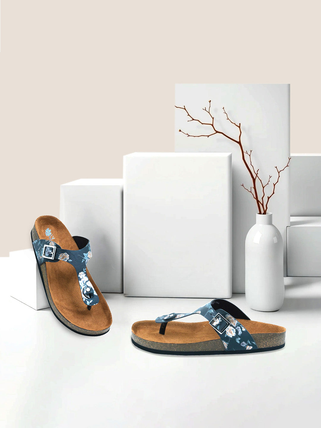 Black Flower Sandals for Women - Regent