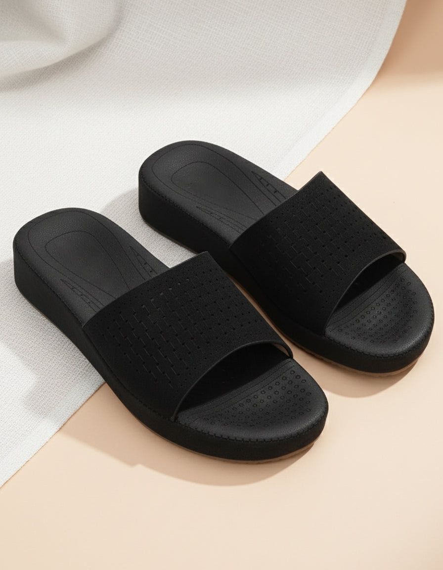 Black Comfort Flats for women