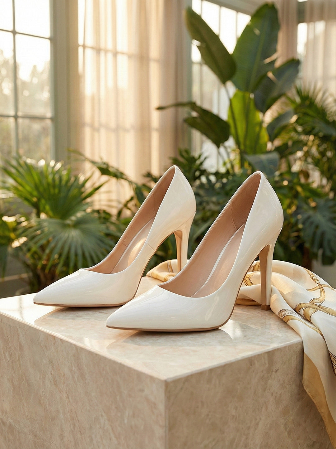 White Stiletto Pump Heels for women