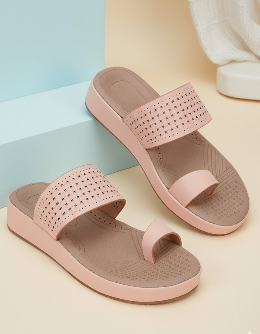 Peach Comfort Flats for women