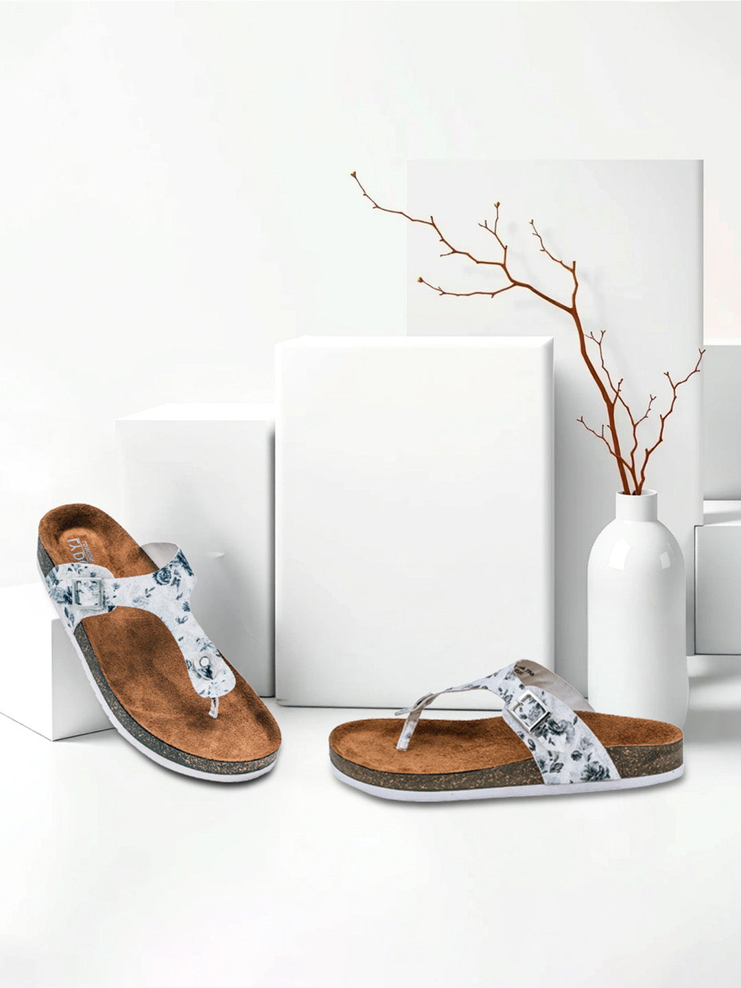 White Flower Sandals for Women - Regent