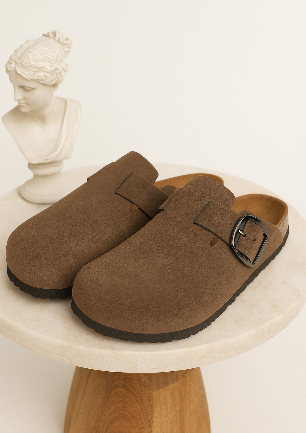 Brixton Brown Suede Clogs Sandals for Women