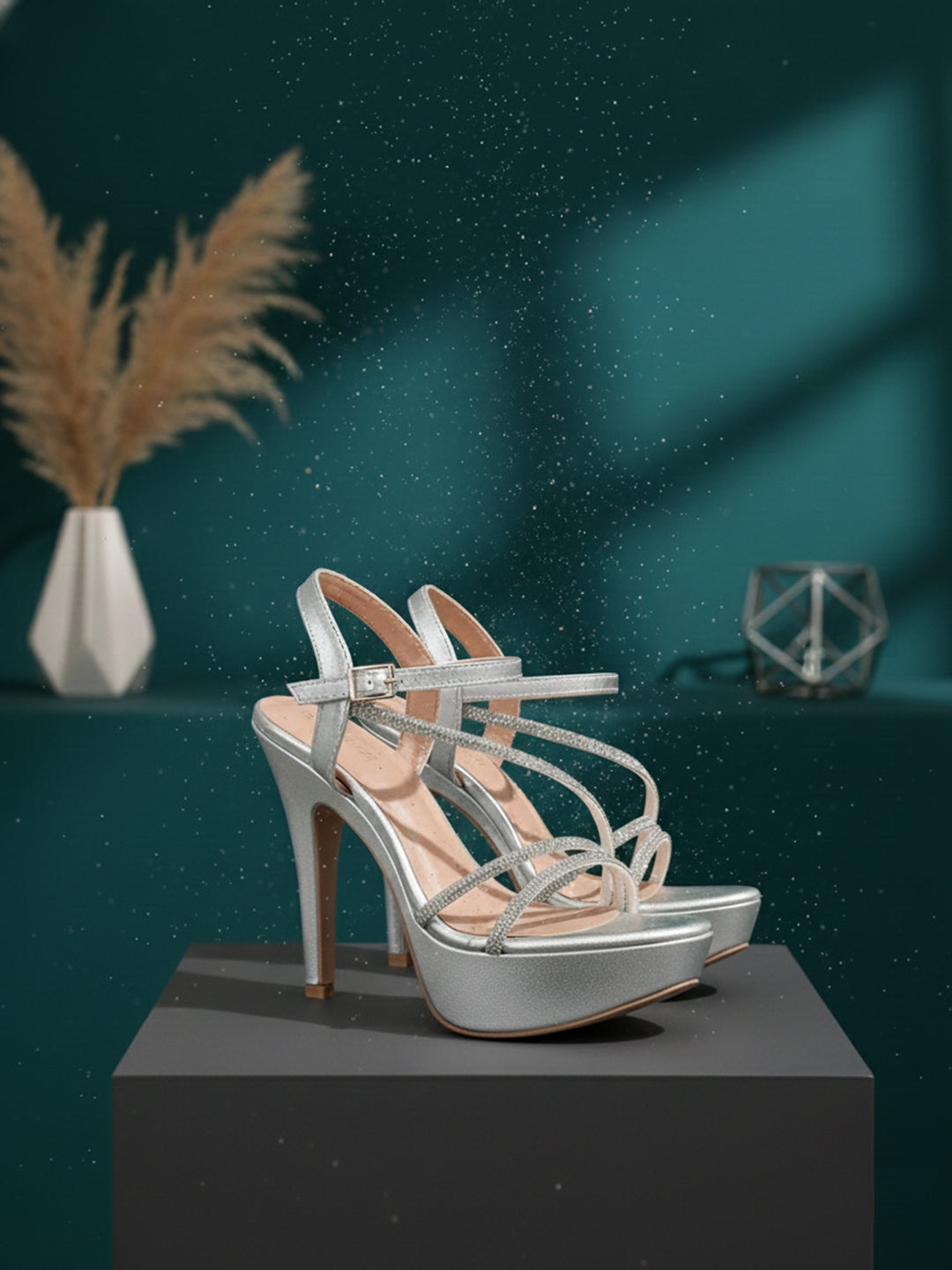Rose Gold Stiletto Sandals for women