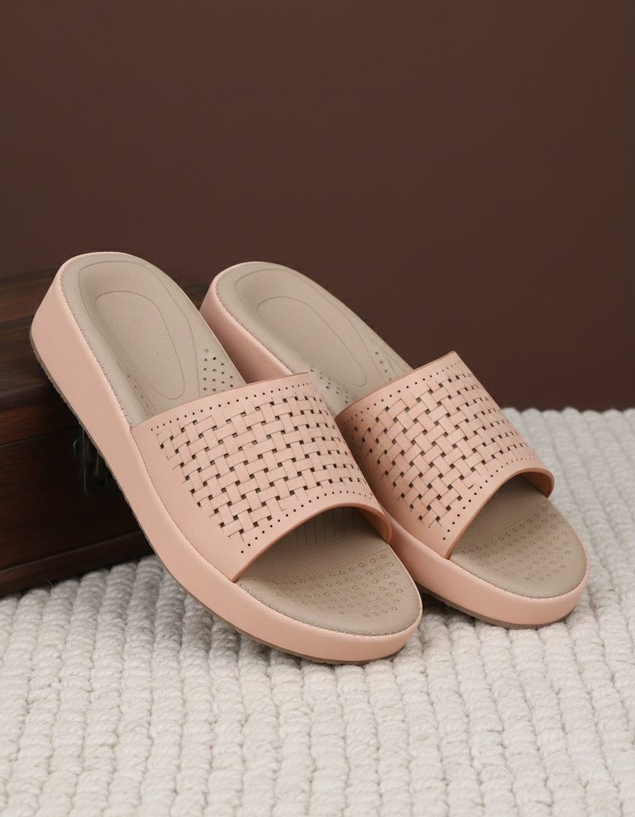 Peach Comfort Flats for women