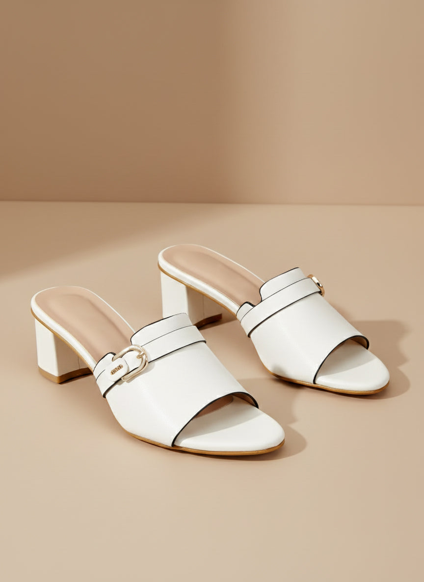 White Heels Sandals for Women