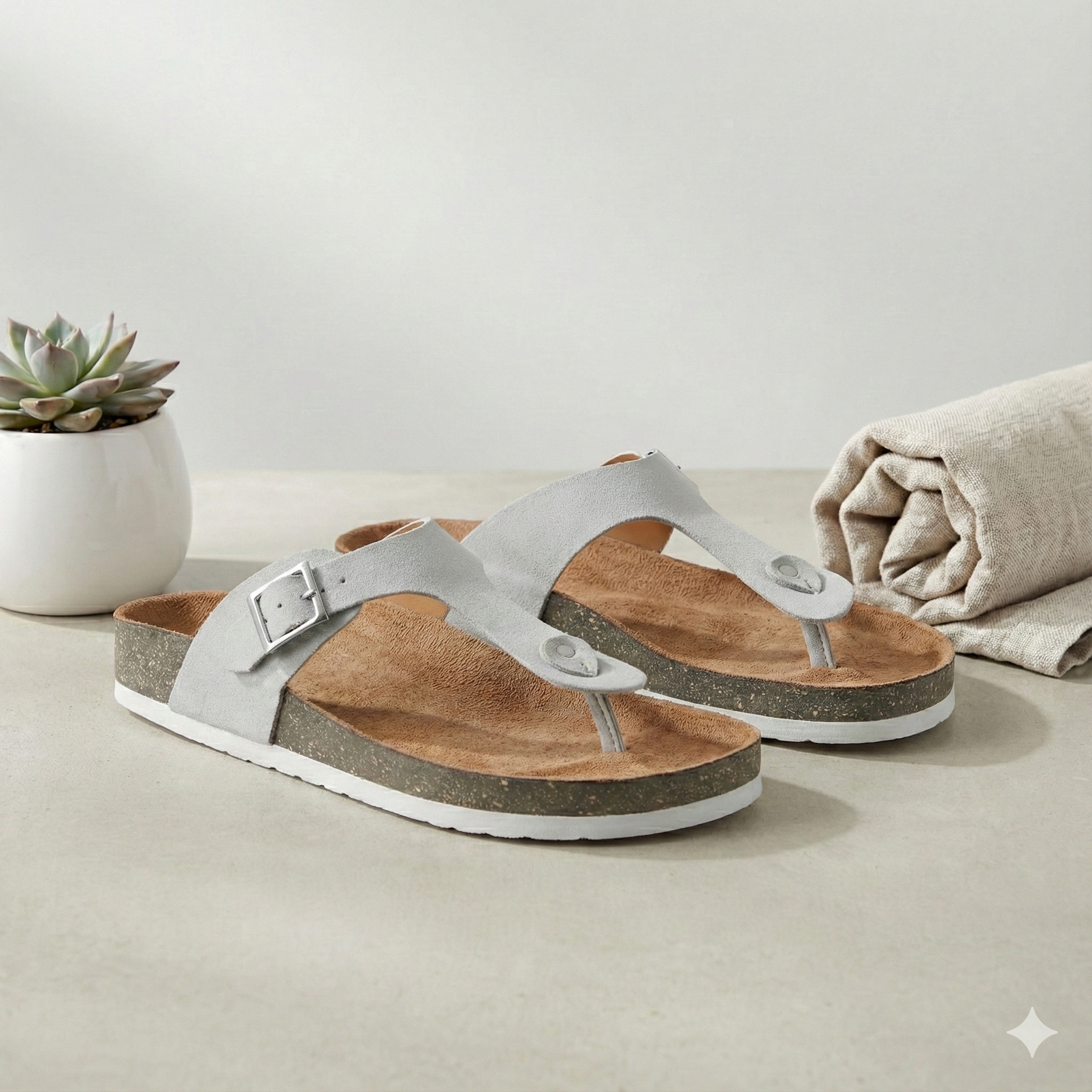 Grey Suede Sandals for Women - Regent