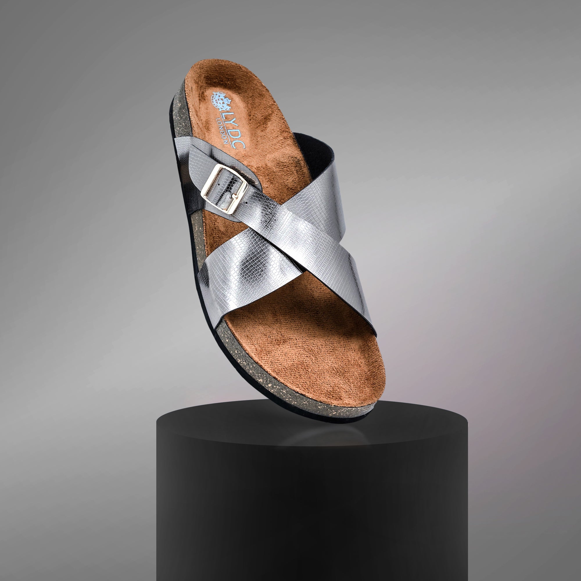 Gunmetal Women's Flat Sandal