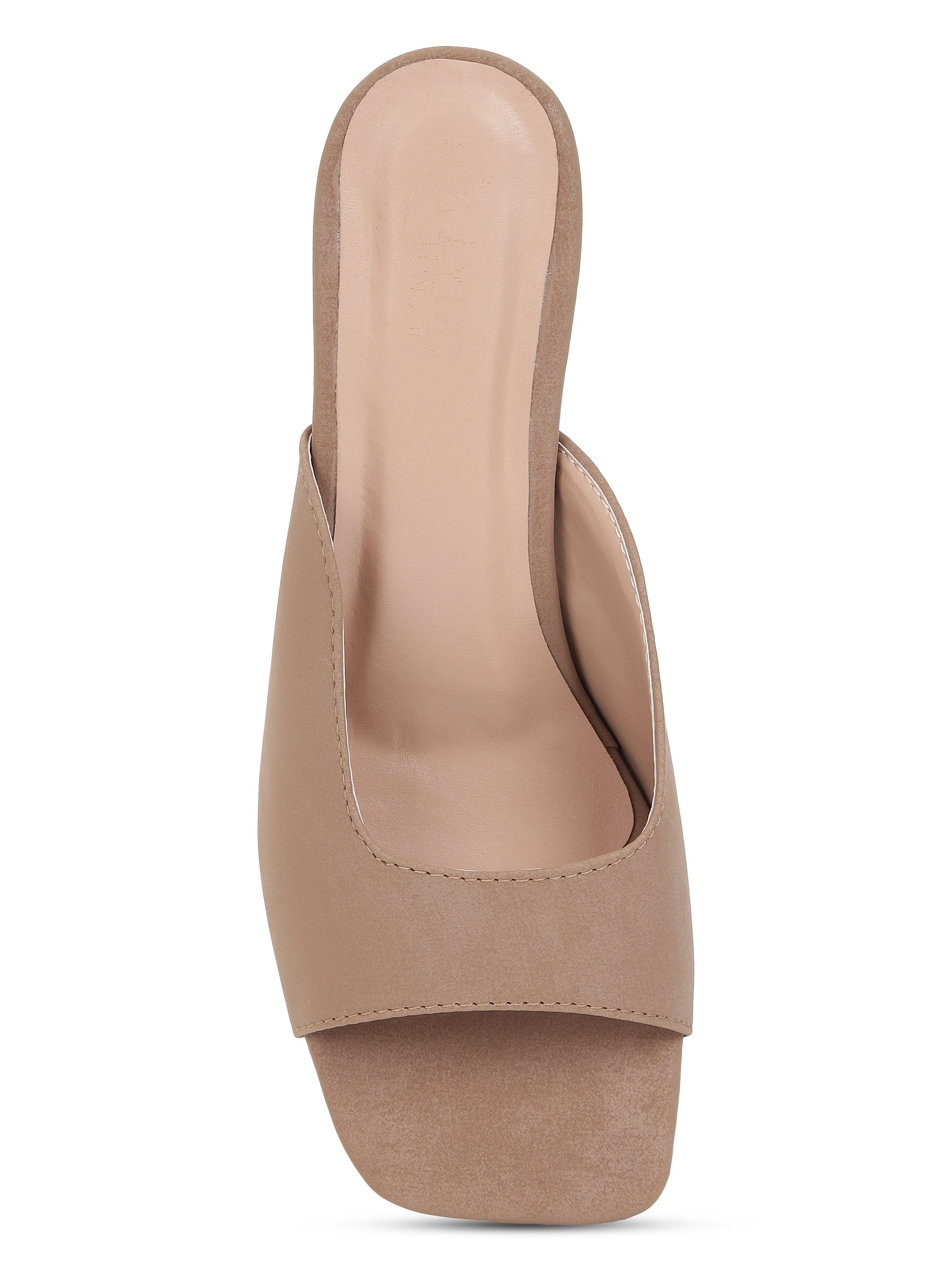 Beige Mule Heels Sandals for women