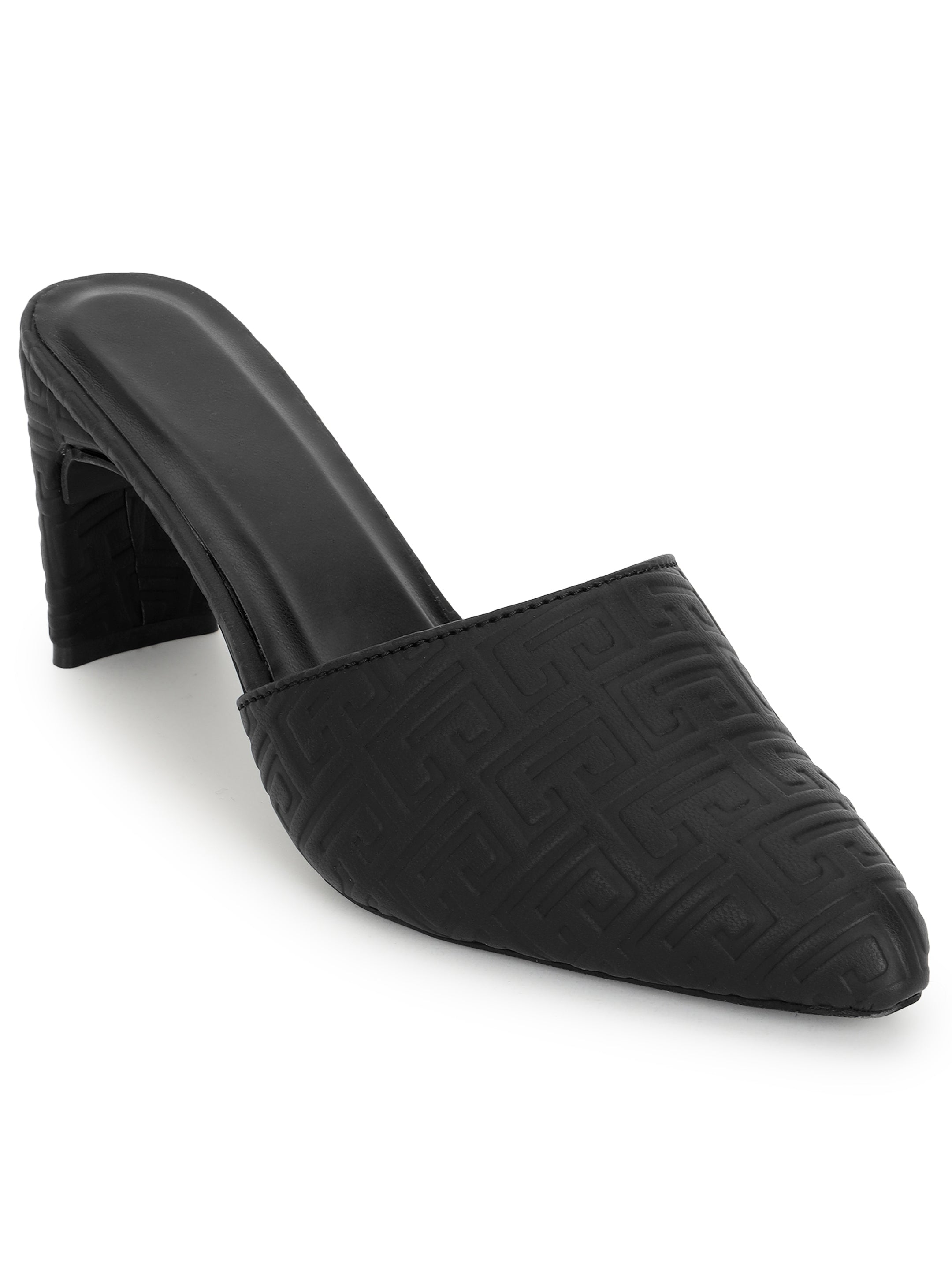 Black Mule Heels Sandals for women