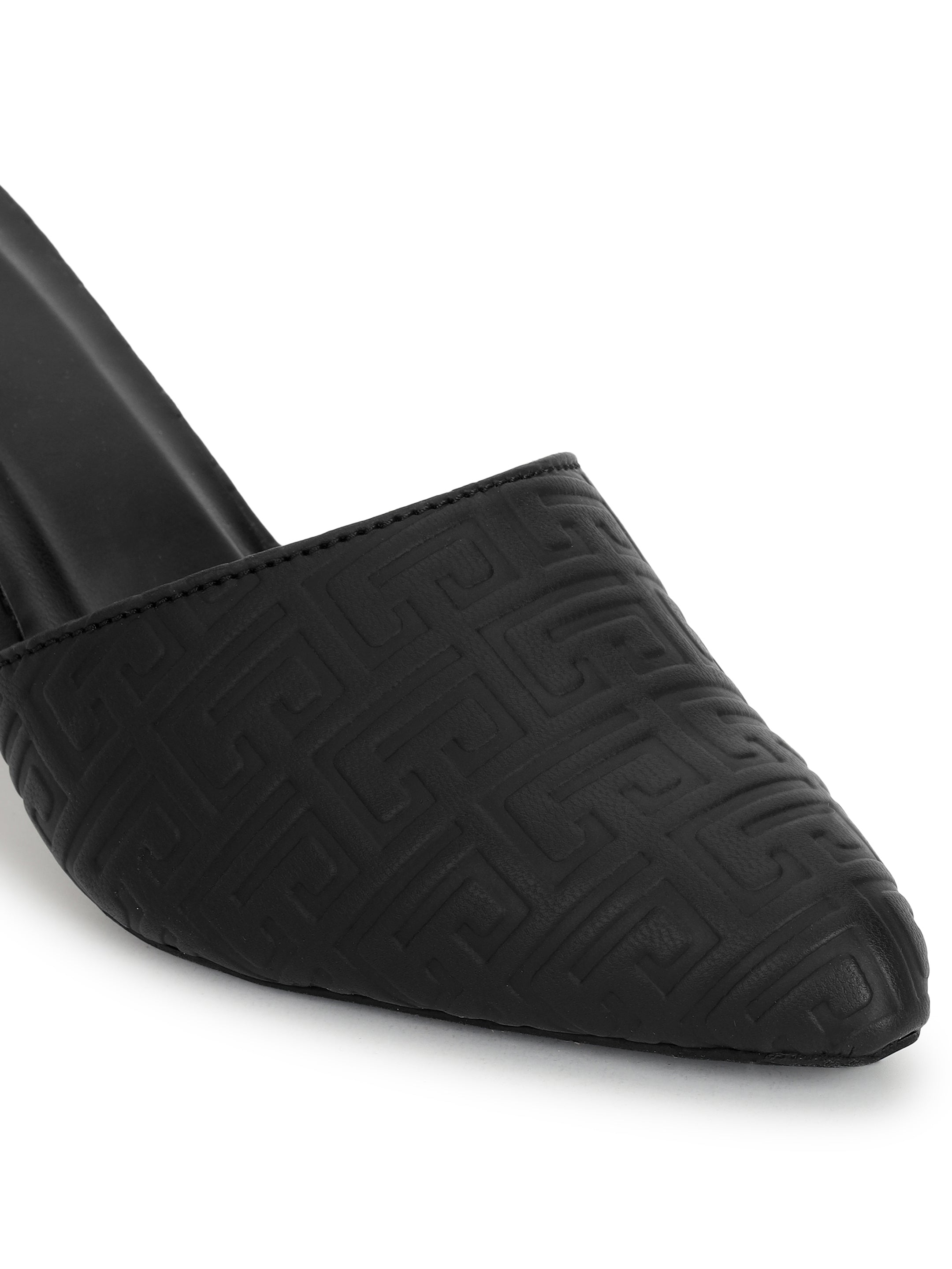Black Mule Heels Sandals for women