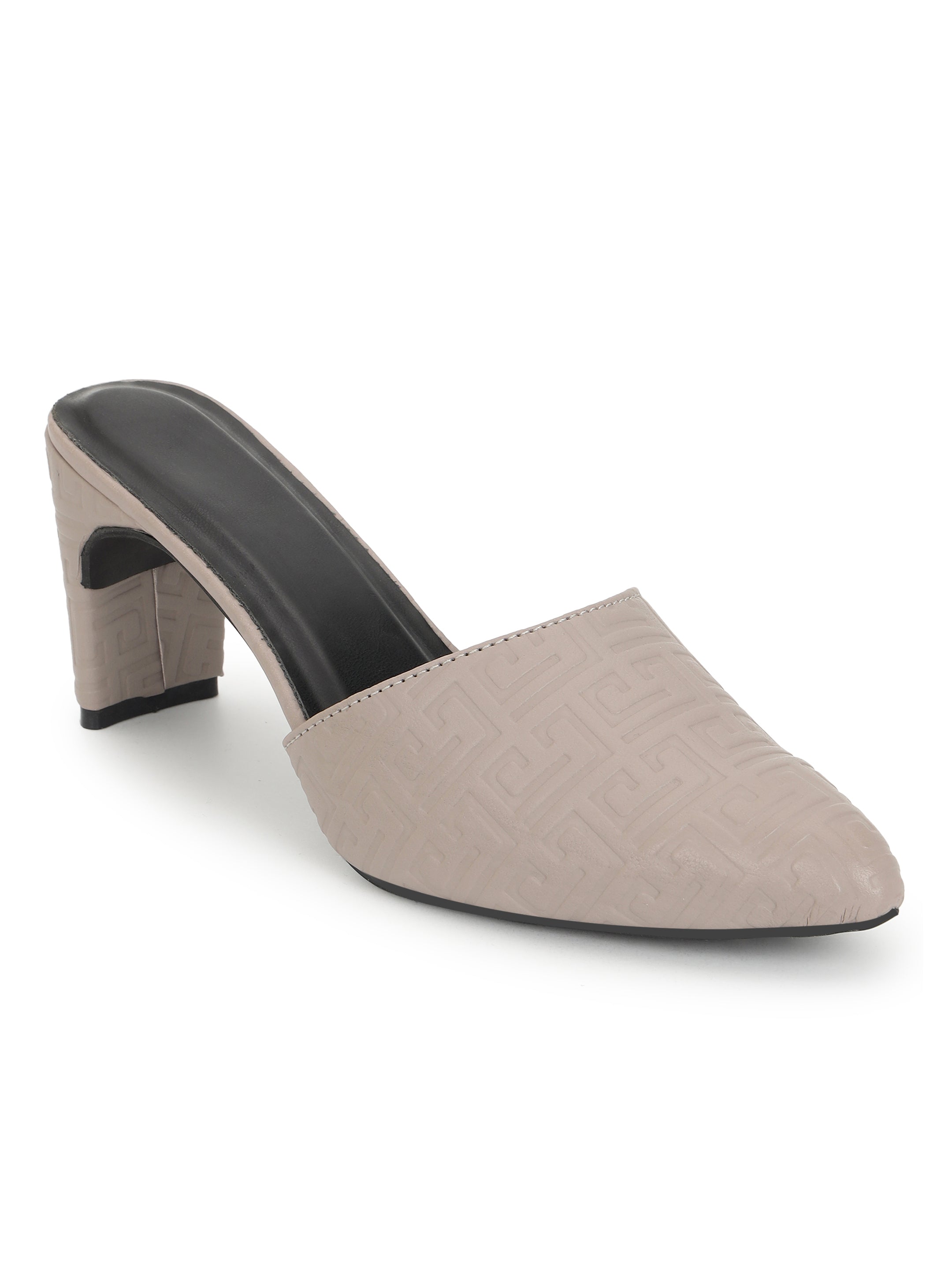 Grey Mule Heels Sandals for women
