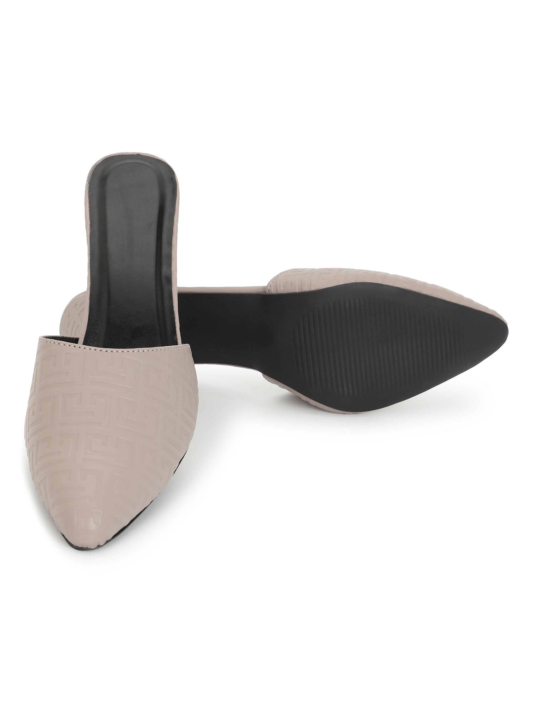 Grey Mule Heels Sandals for women