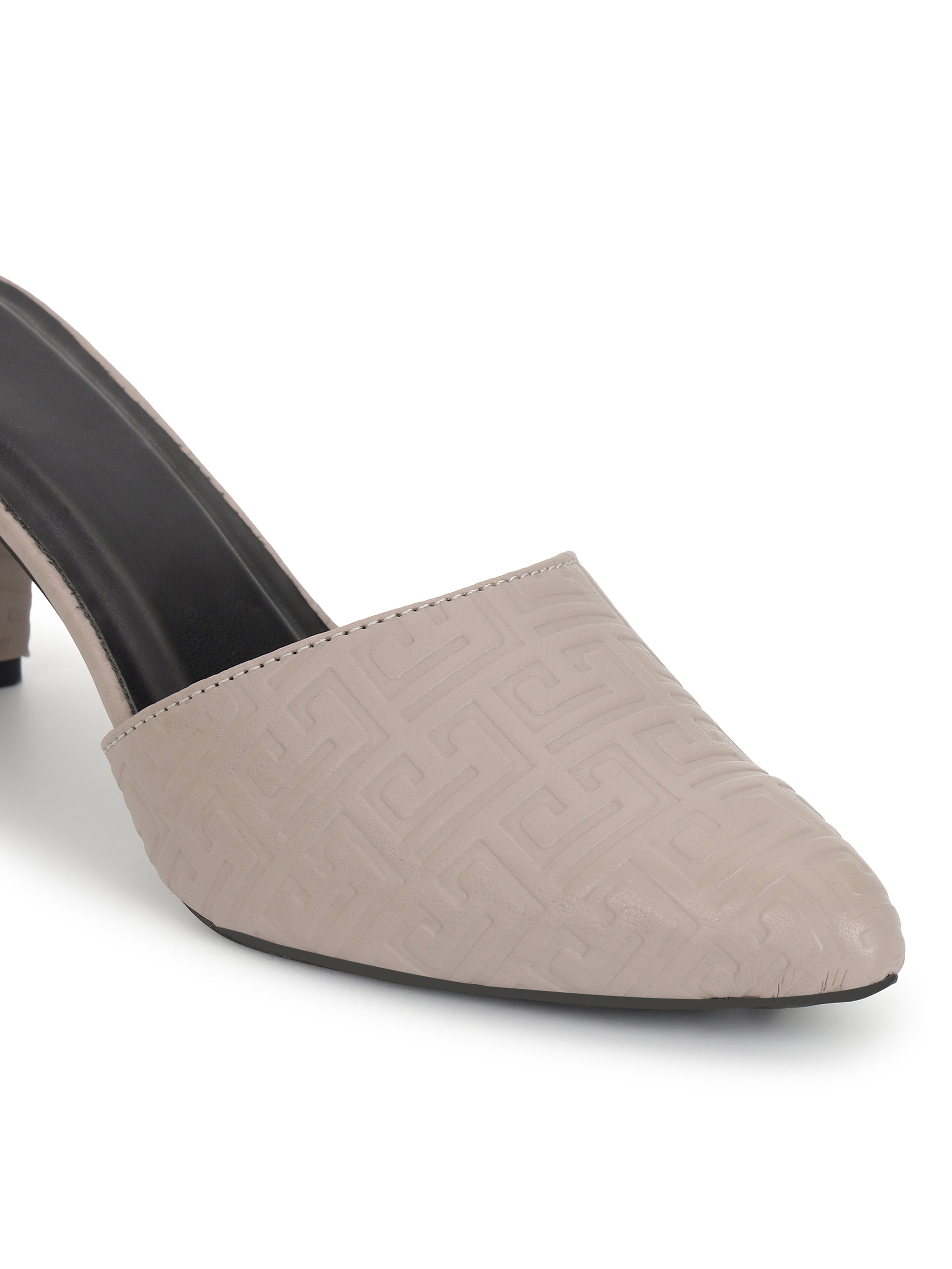 Grey Mule Heels Sandals for women