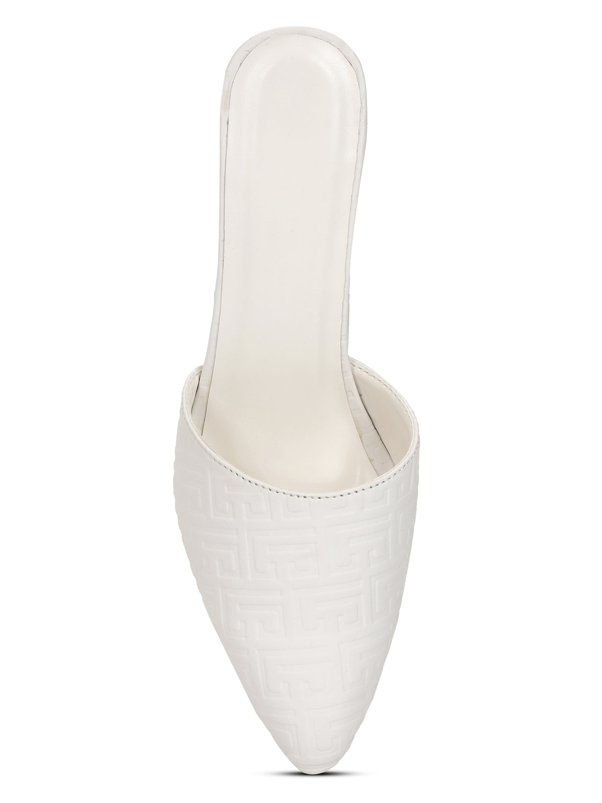White Mule Heels Sandals for women