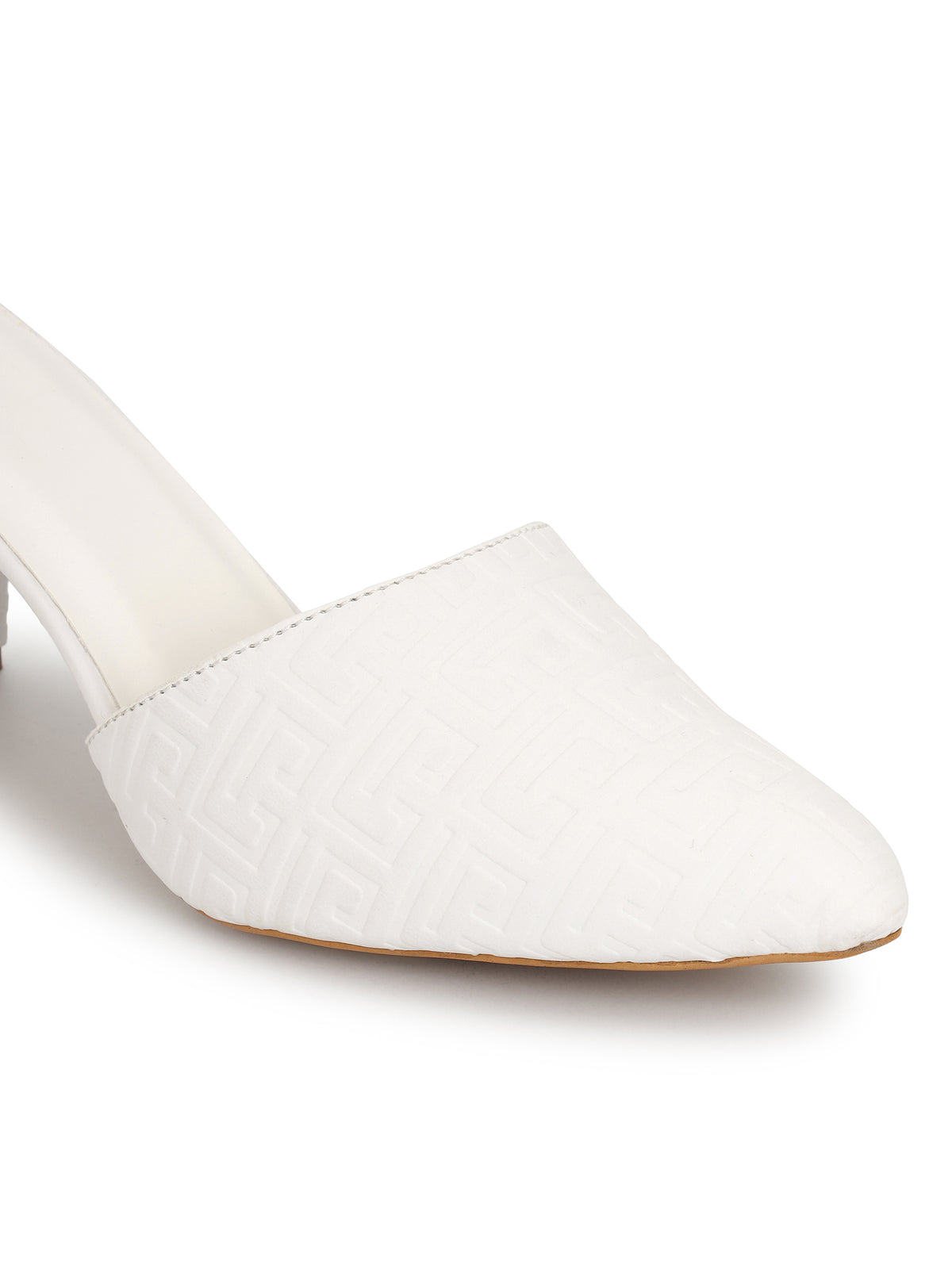 White Mule Heels Sandals for women