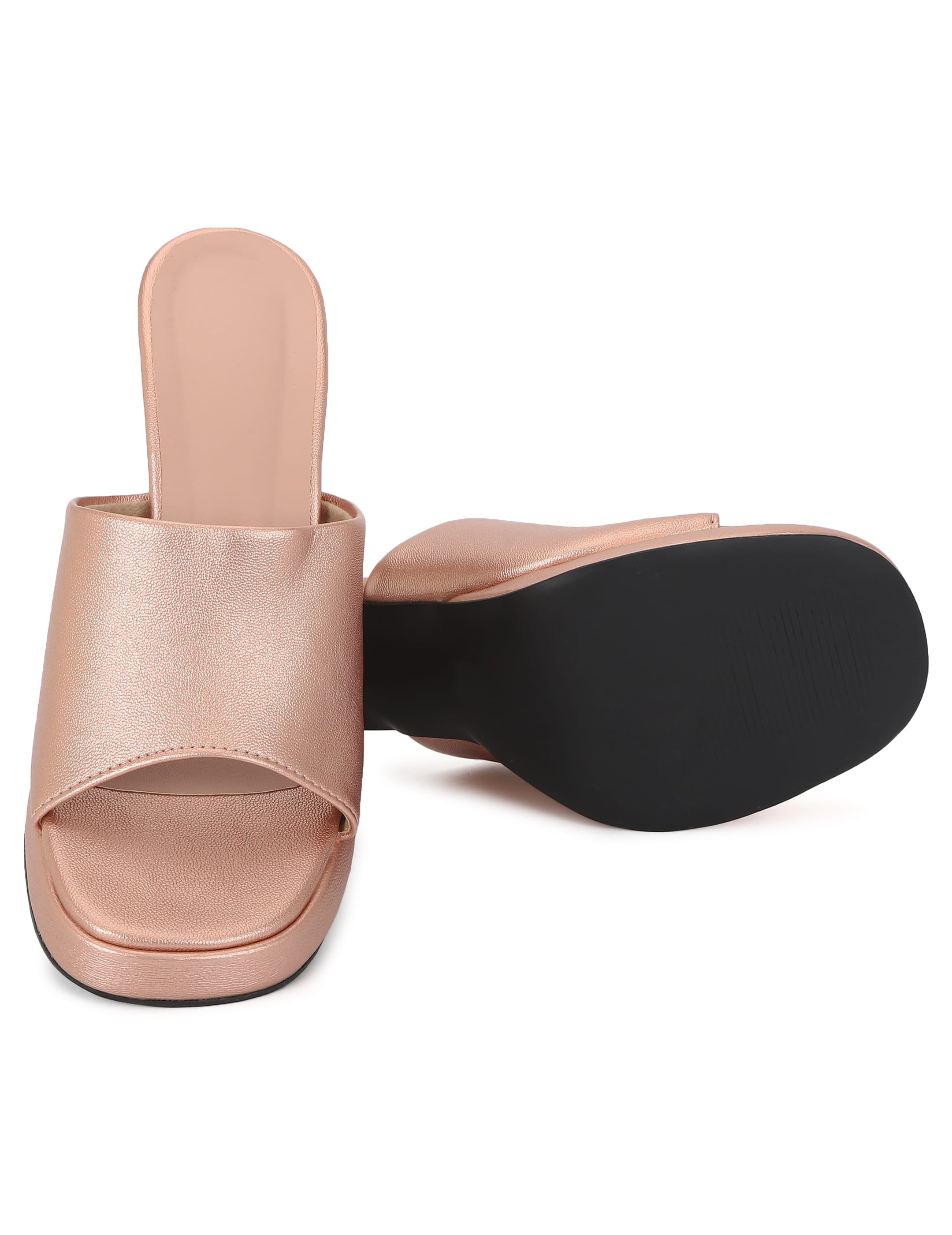 Rose Gold Mule Sandals for women