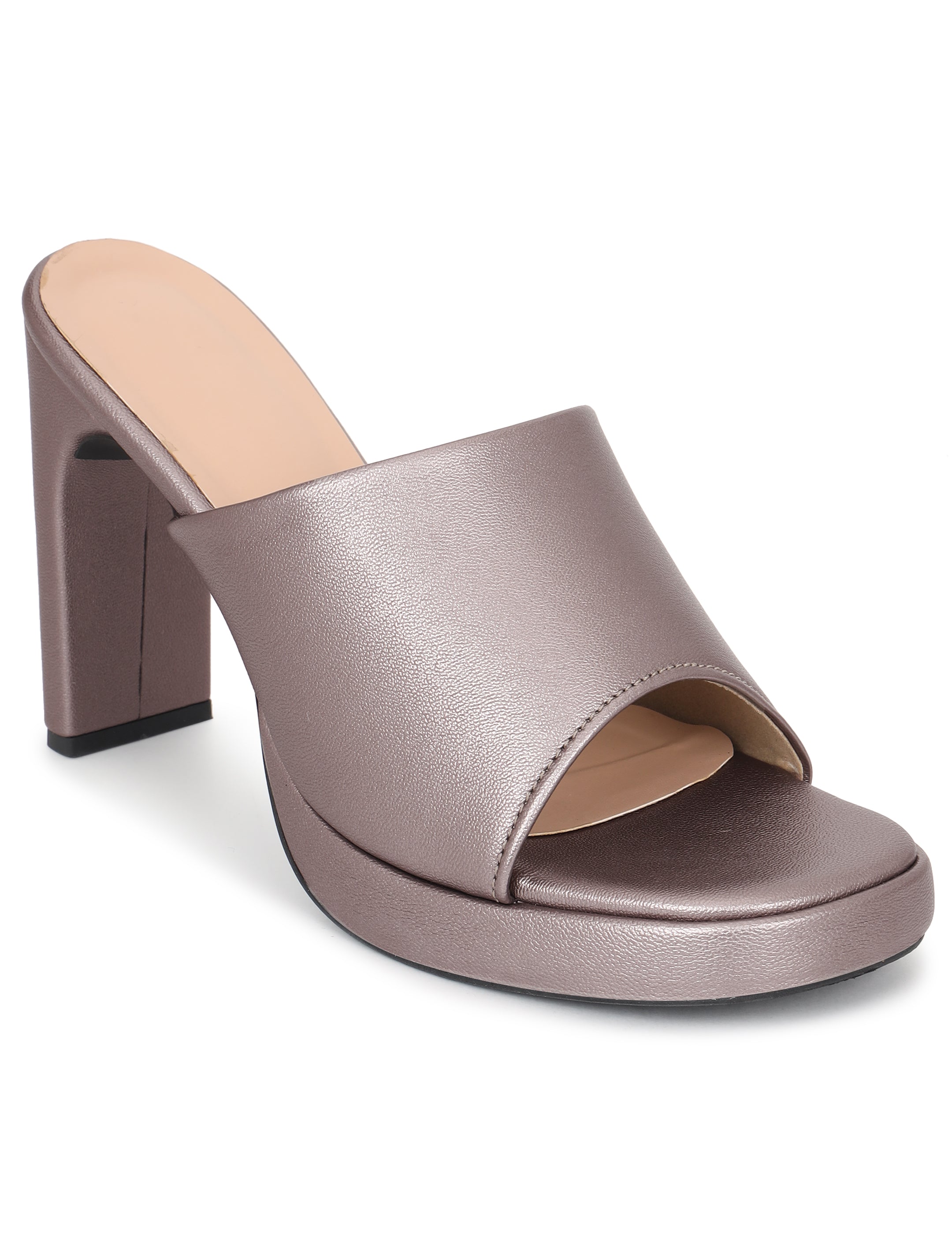 Gunmetal Mule Sandals for women