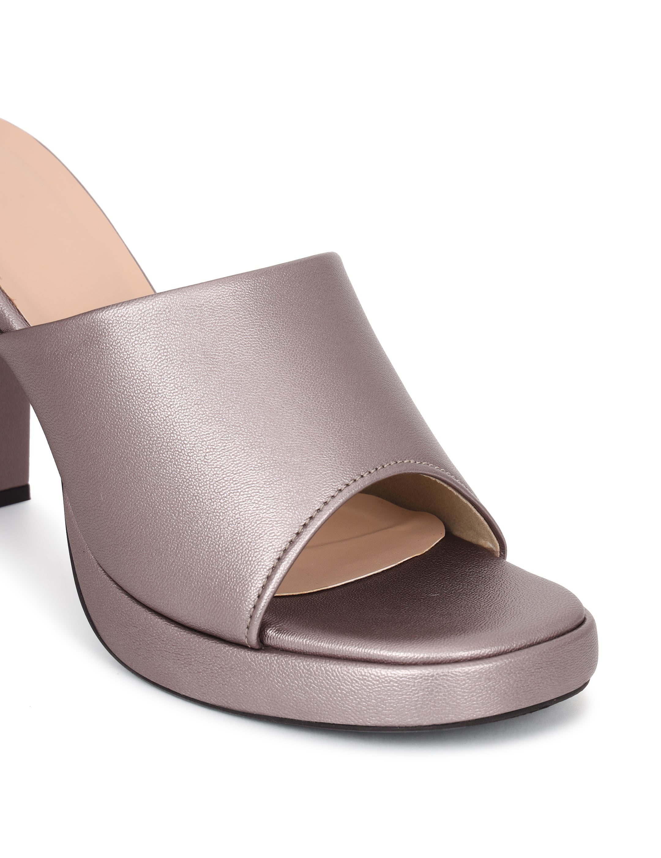 Gunmetal Mule Sandals for women