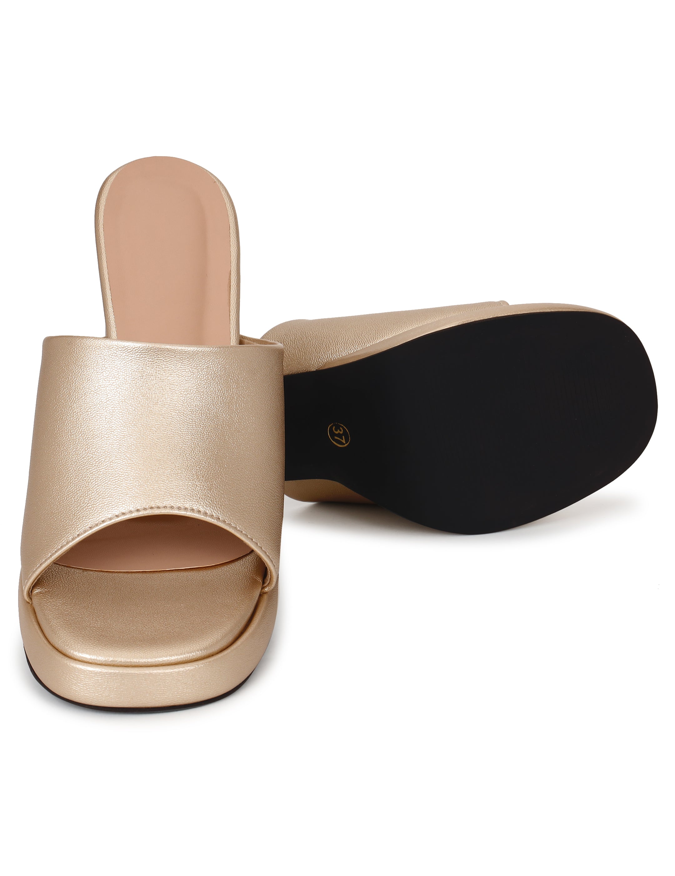 Golden Mule Sandals for women