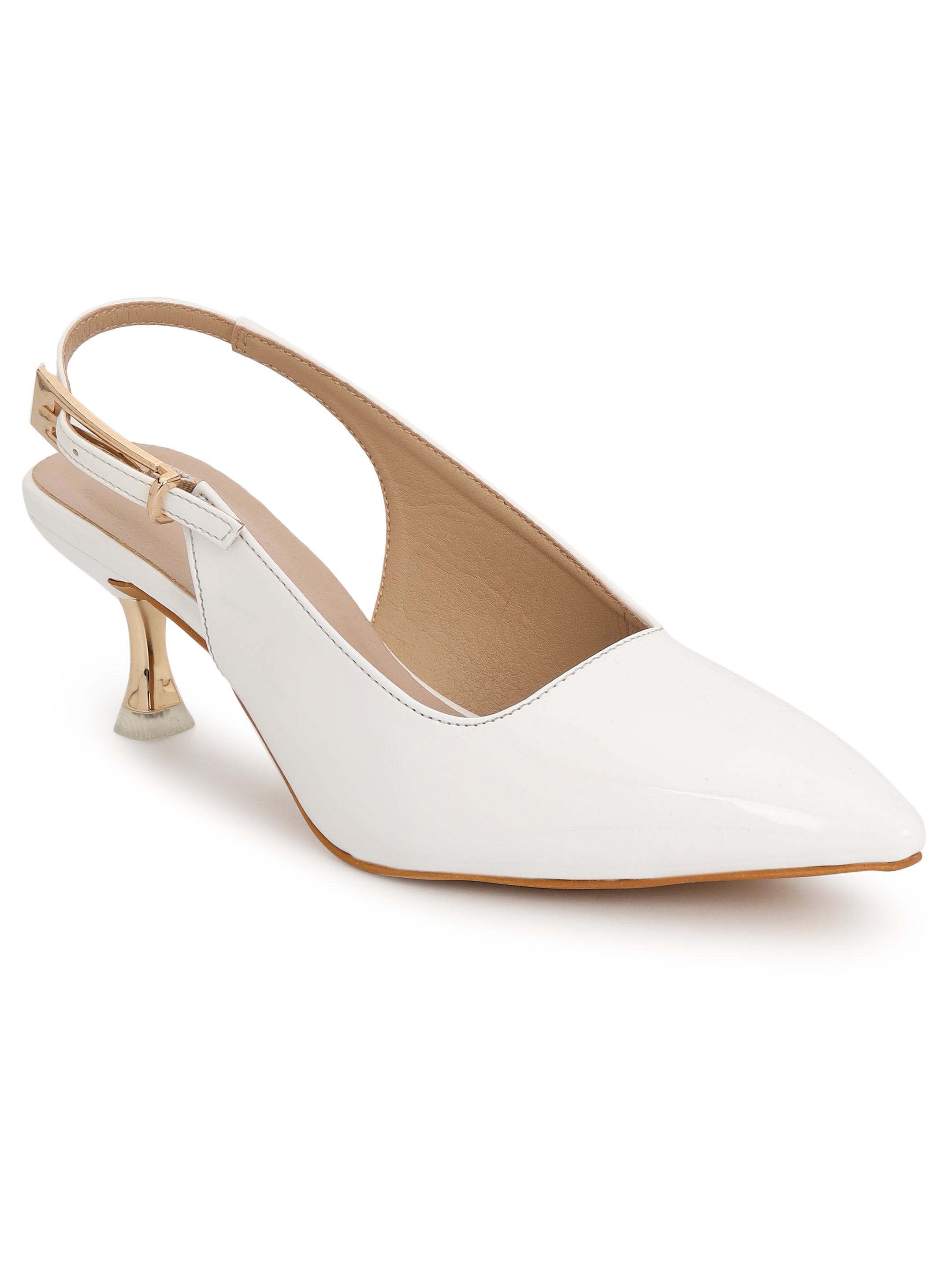 White Kitten Heels Sandals for women