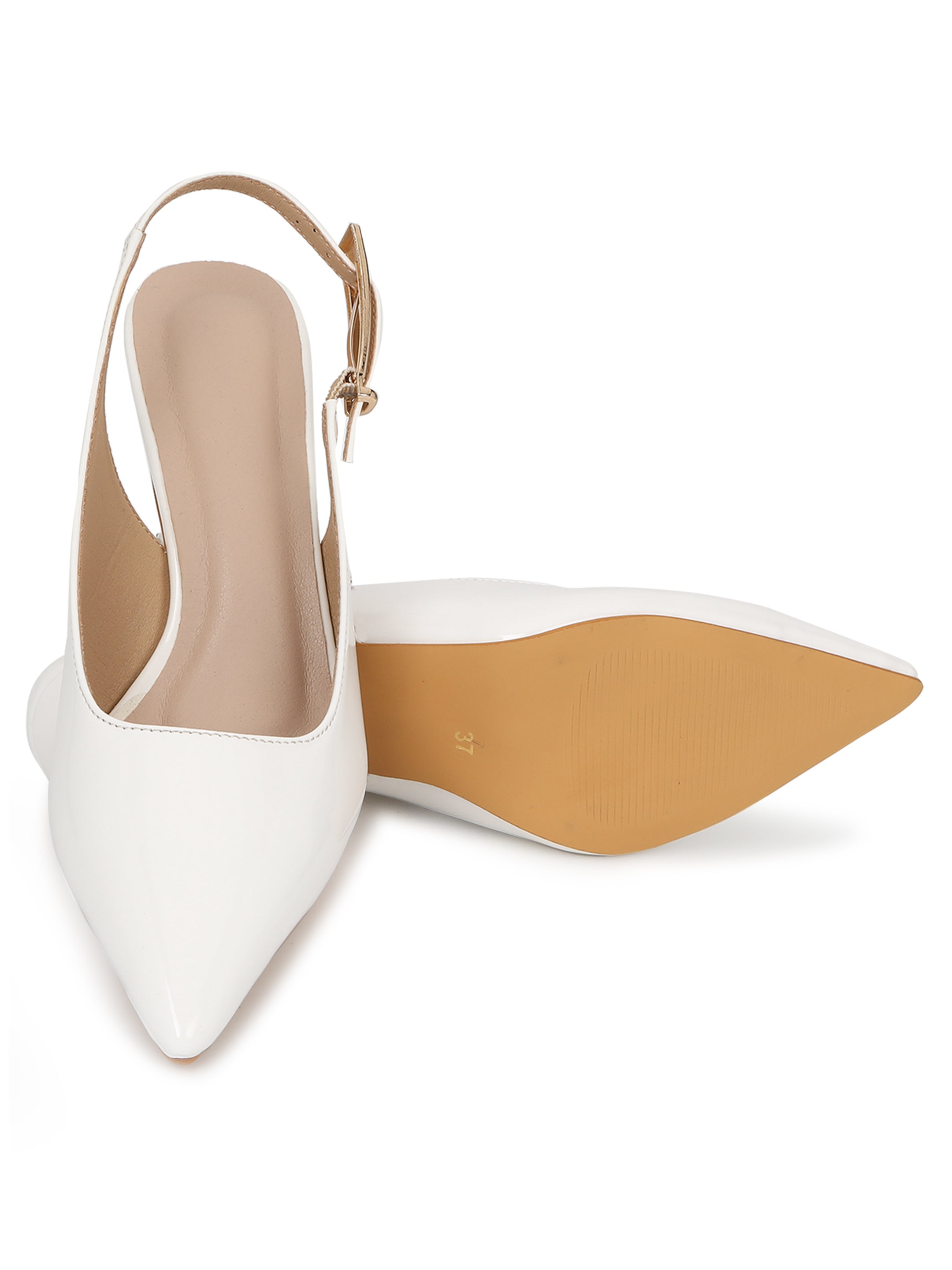 White Kitten Heels Sandals for women