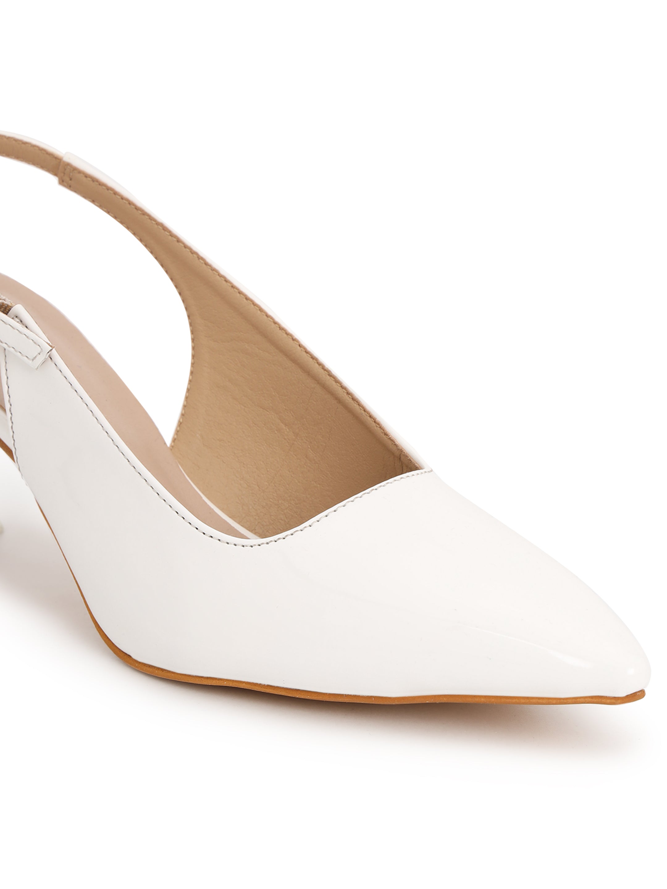 White Kitten Heels Sandals for women