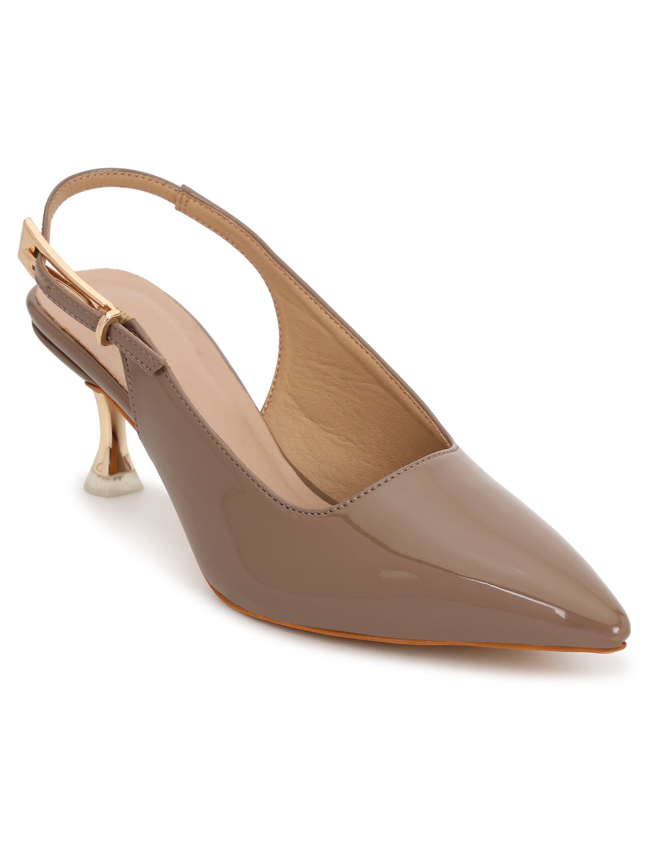 Taupe Kitten Heels Sandals for women