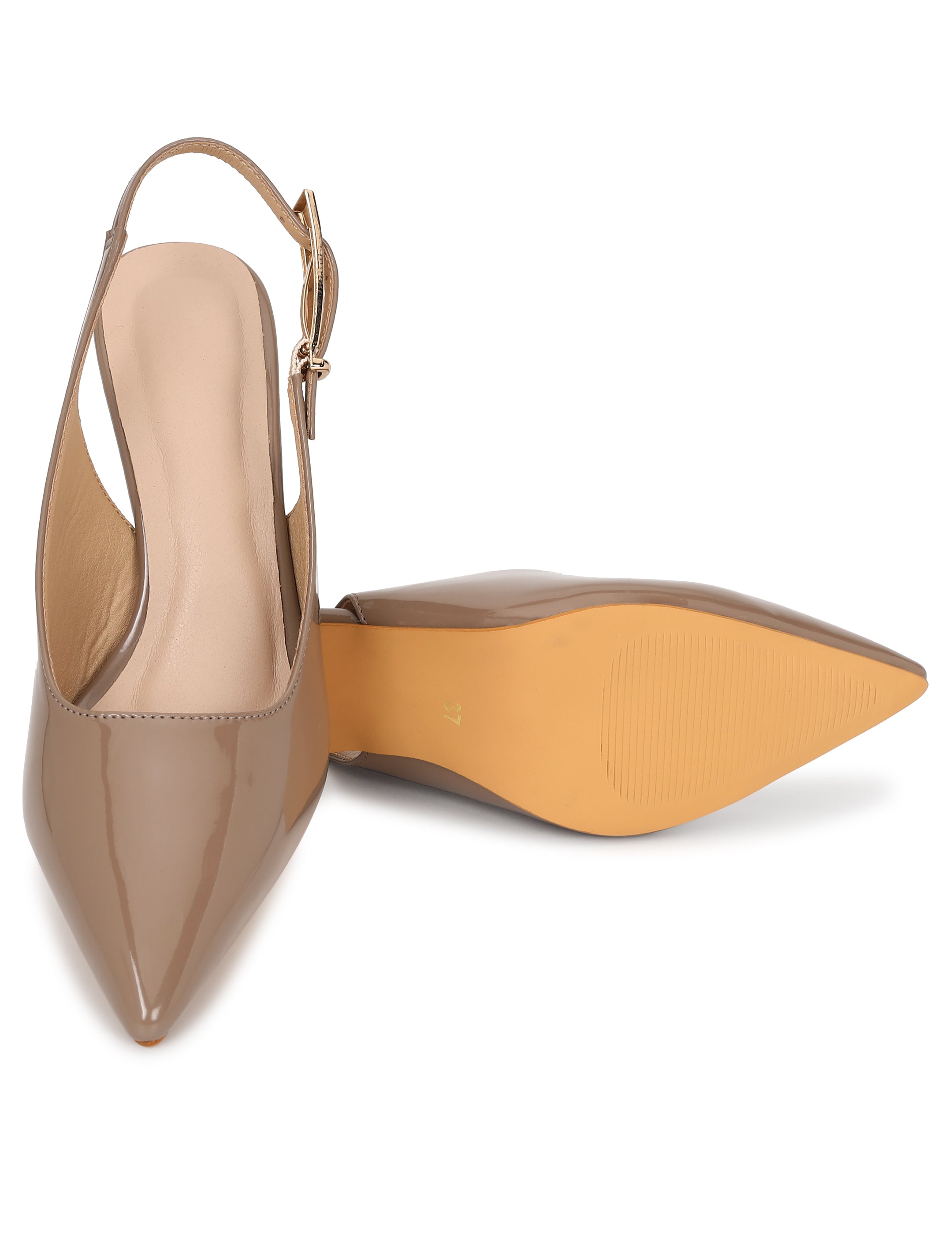 Taupe Kitten Heels Sandals for women