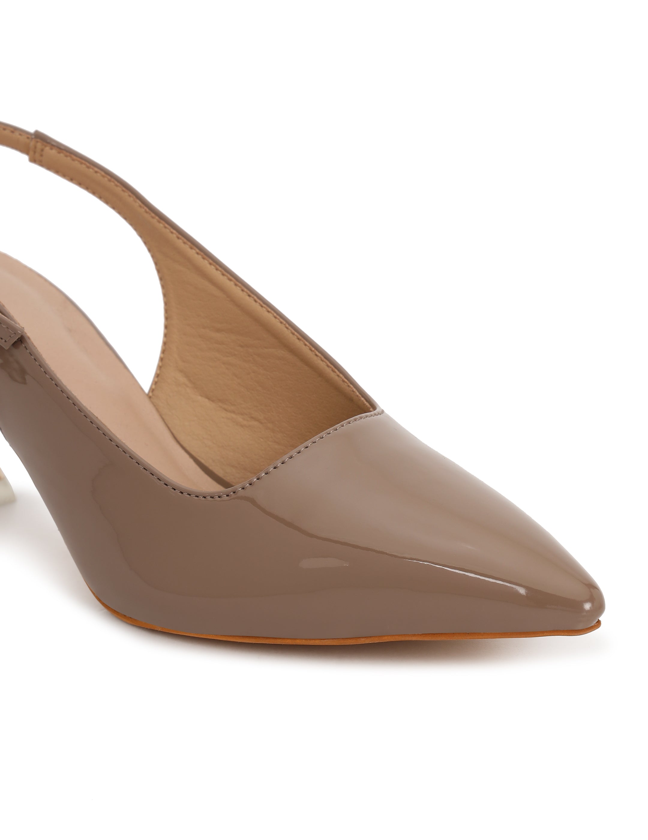 Taupe Kitten Heels Sandals for women