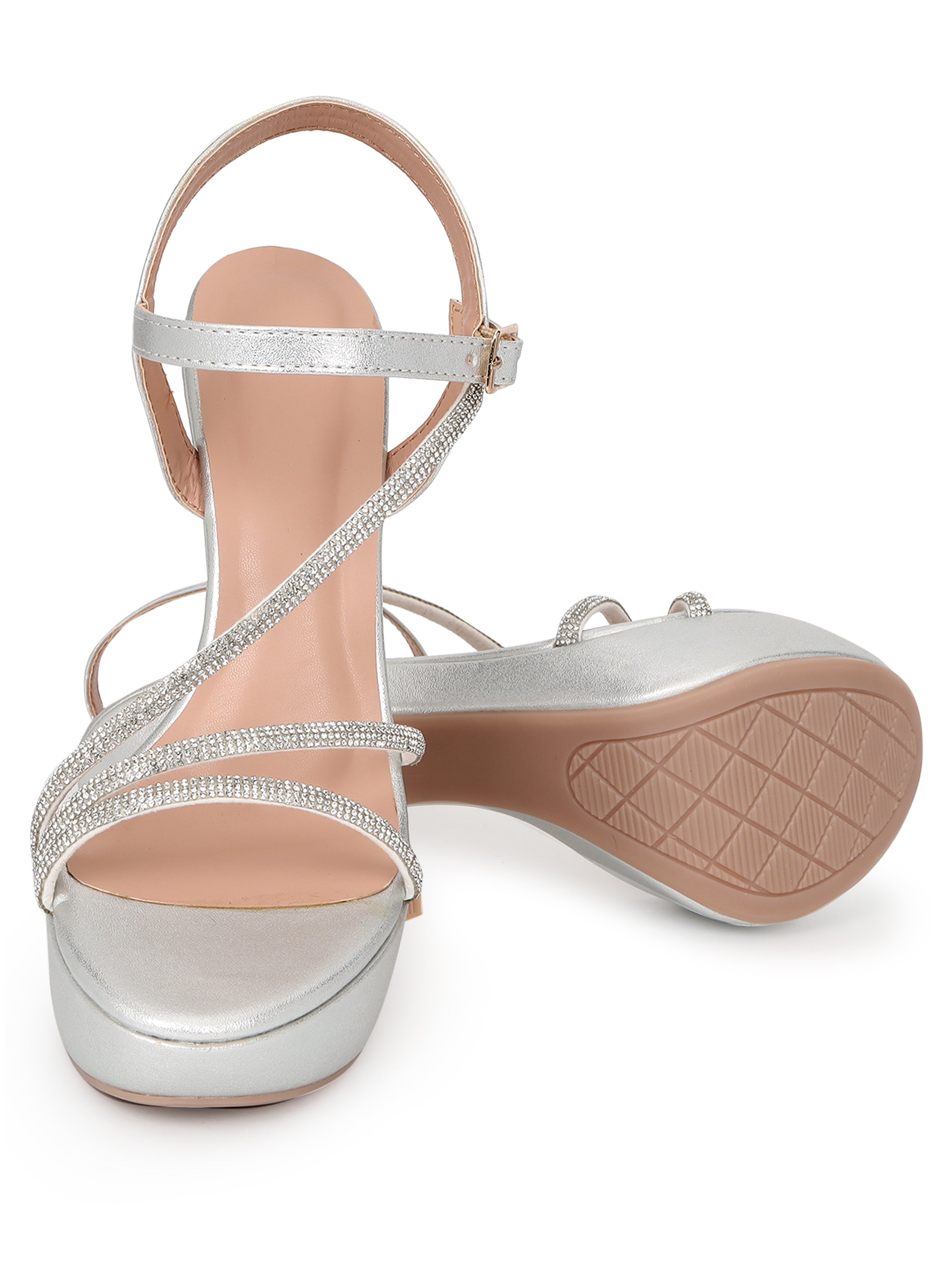 Rose Gold Stiletto Sandals for women