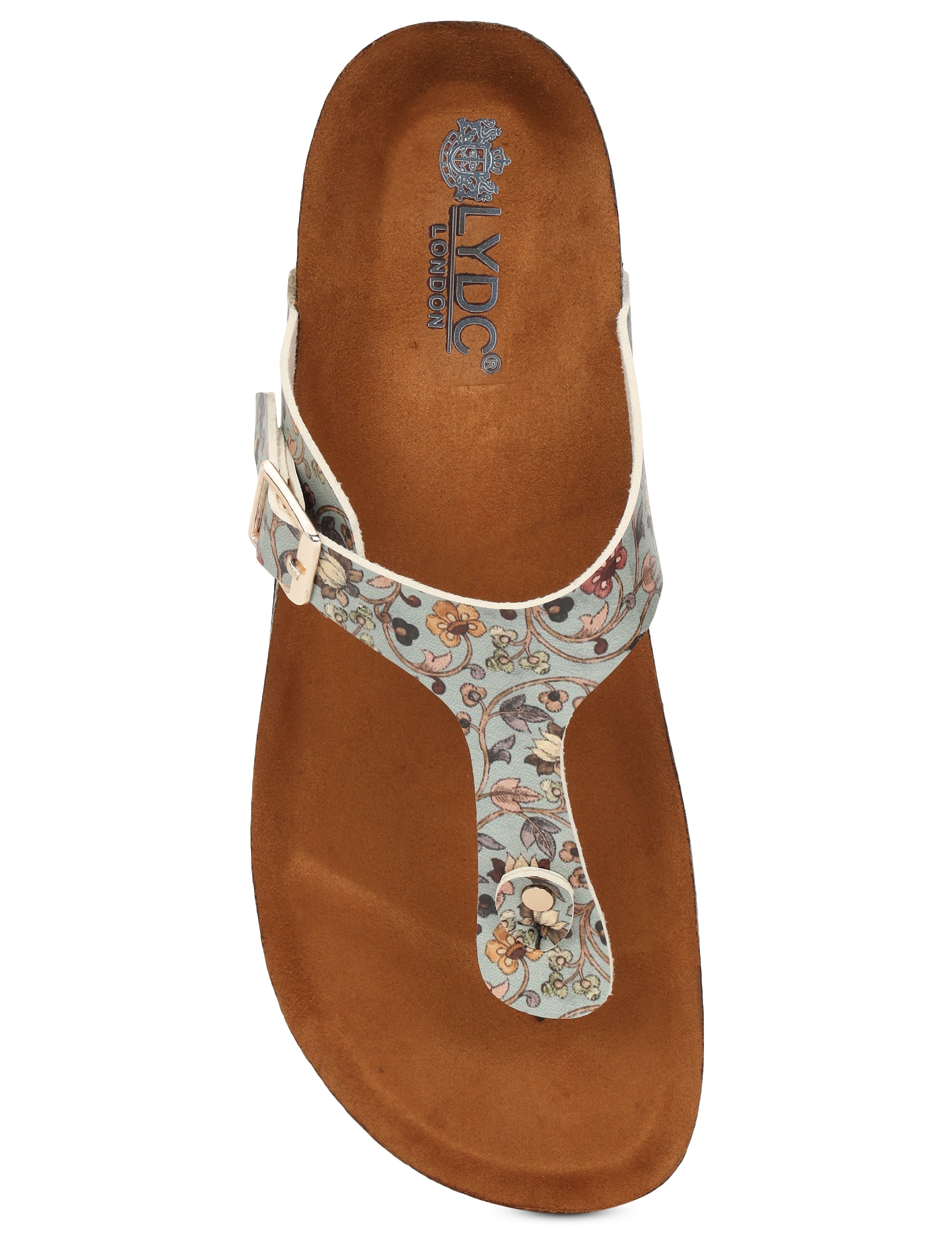 Women's Madhubani Print T Strap  Fashion Sandals - Regent